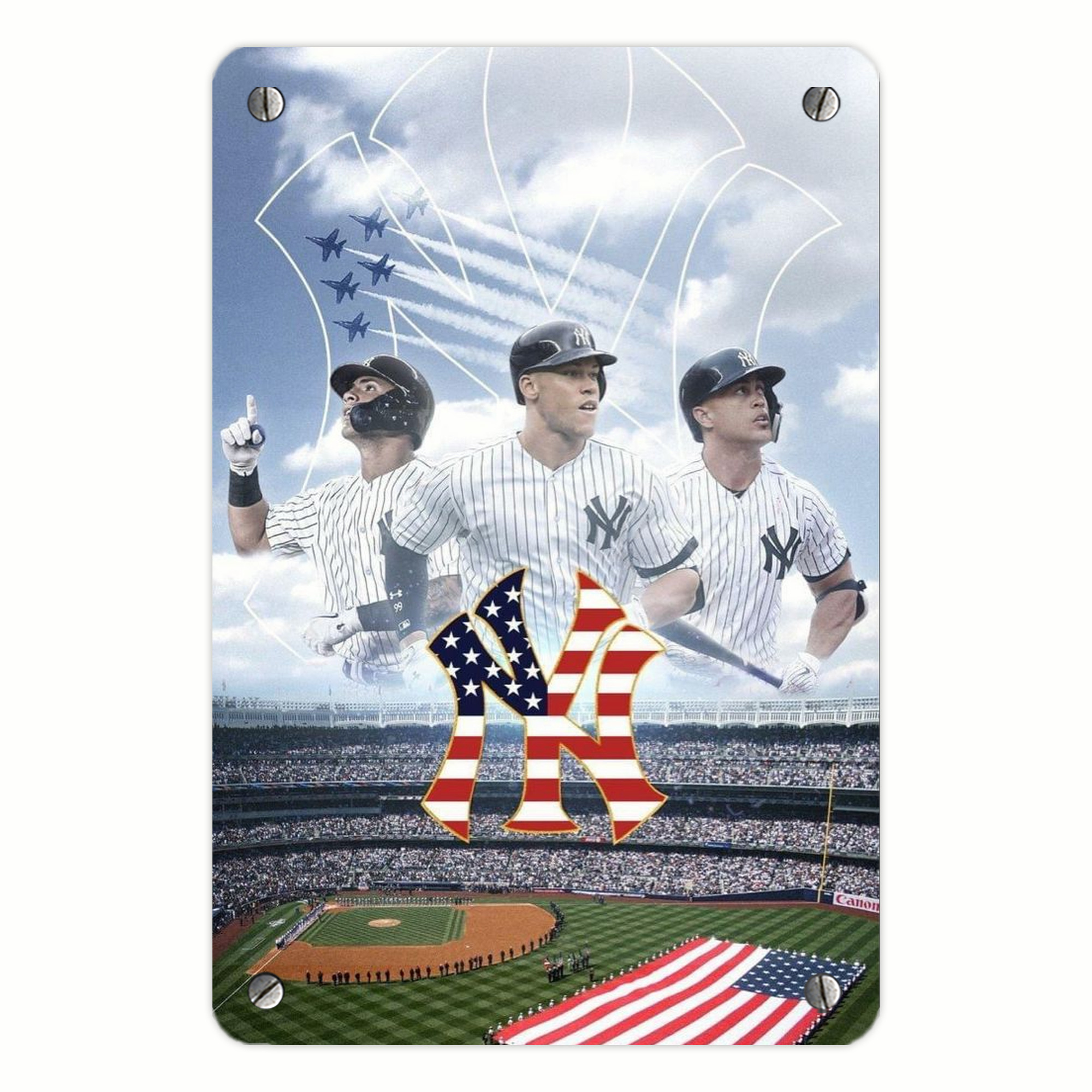 New York Yankees 161 Metal Tin Sign 8x12inch - High-Quality Full-Print Decorative Wall Art, Durable Rust-Resistant Metal Plaque For Living Room, Bedroom, Kitchen, Office, Bar Décor