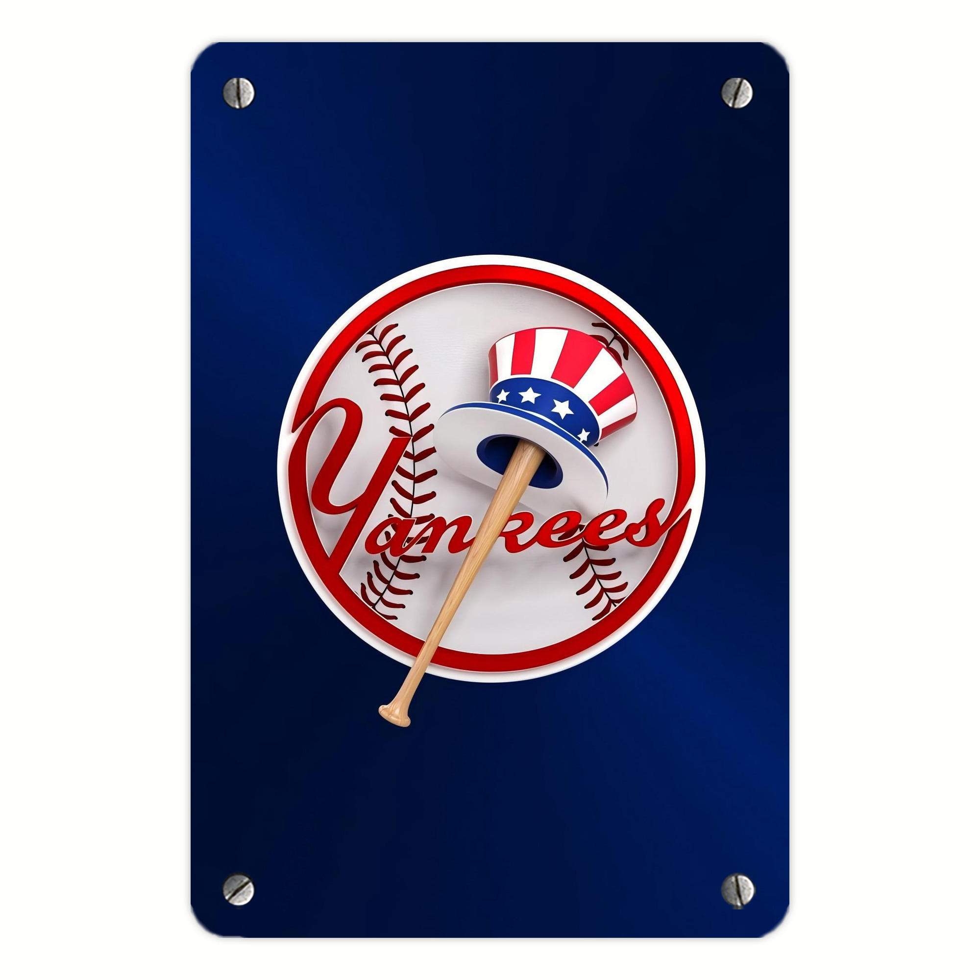 New York Yankees 200 Metal Tin Sign 8x12inch - High-Quality Full-Print Decorative Wall Art, Durable Rust-Resistant Metal Plaque For Living Room, Bedroom, Kitchen, Office, Bar Décor