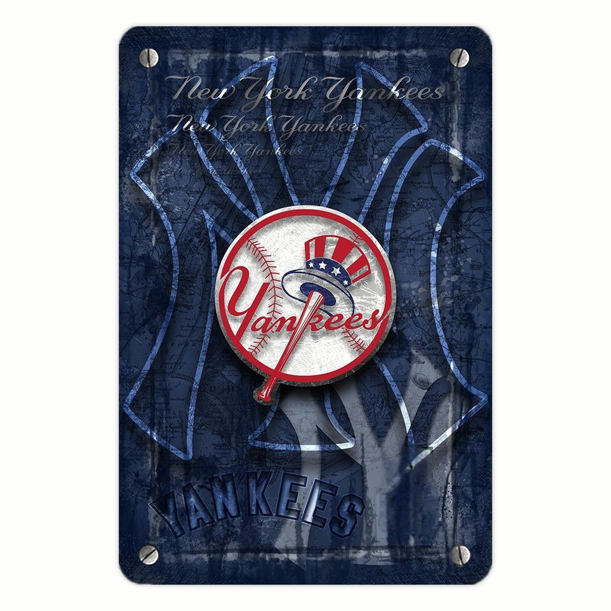 New York Yankees 190 Metal Tin Sign 8x12inch - High-Quality Full-Print Decorative Wall Art, Durable Rust-Resistant Metal Plaque For Living Room, Bedroom, Kitchen, Office, Bar Décor
