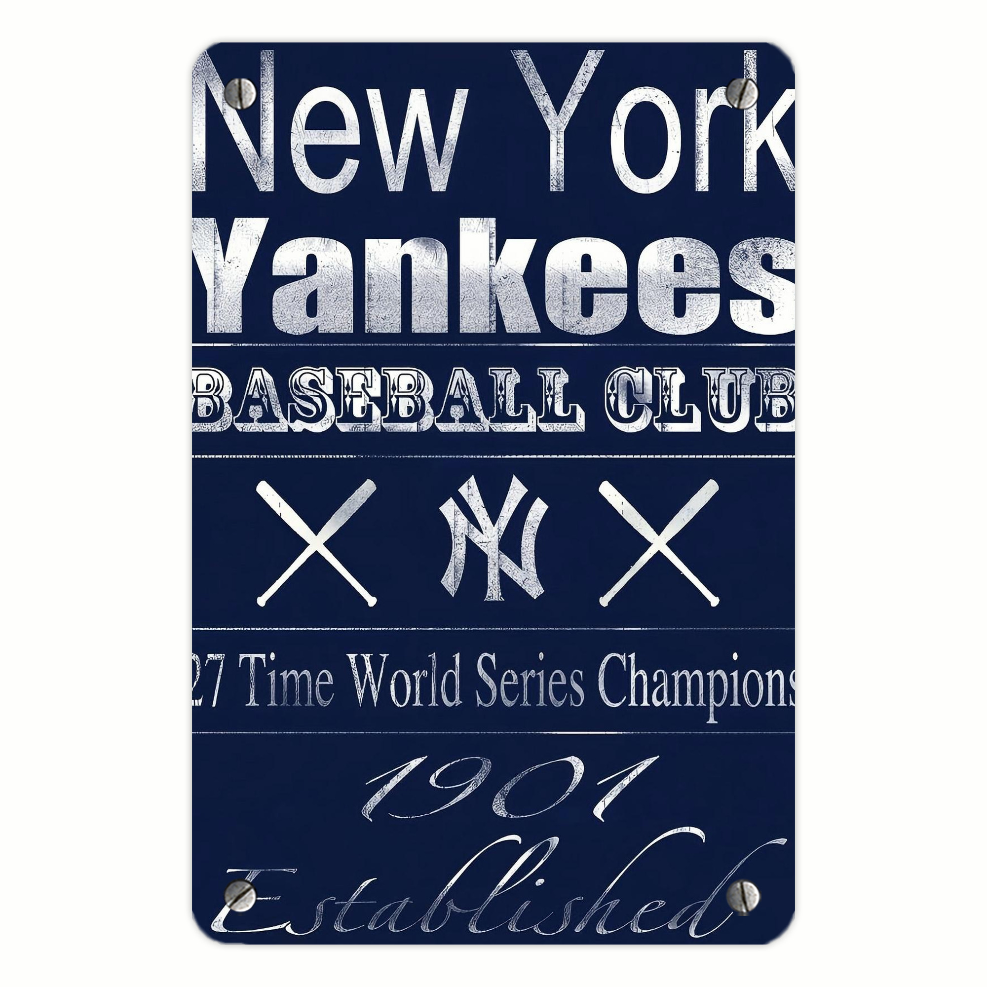 New York Yankees 205 Metal Tin Sign 8x12inch - High-Quality Full-Print Decorative Wall Art, Durable Rust-Resistant Metal Plaque For Living Room, Bedroom, Kitchen, Office, Bar Décor