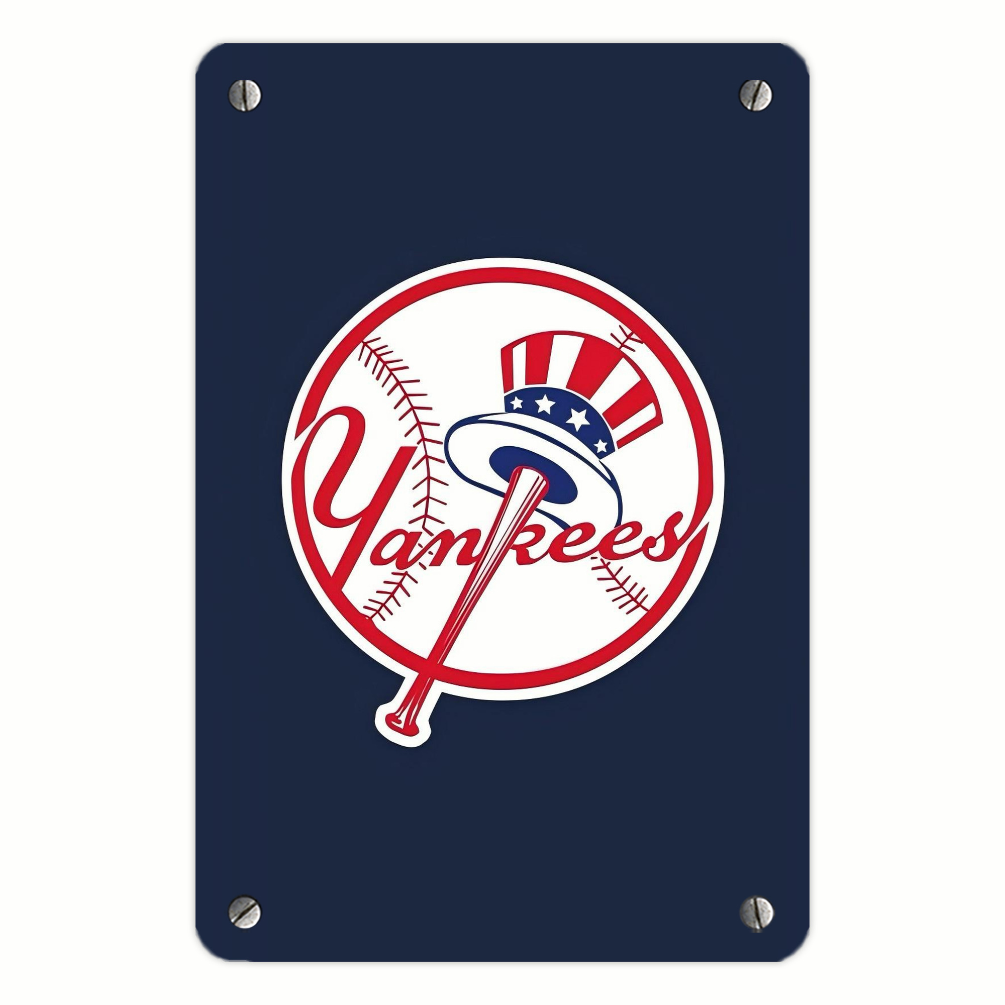 New York Yankees 216 Metal Tin Sign 8x12inch - High-Quality Full-Print Decorative Wall Art, Durable Rust-Resistant Metal Plaque For Living Room, Bedroom, Kitchen, Office, Bar Décor