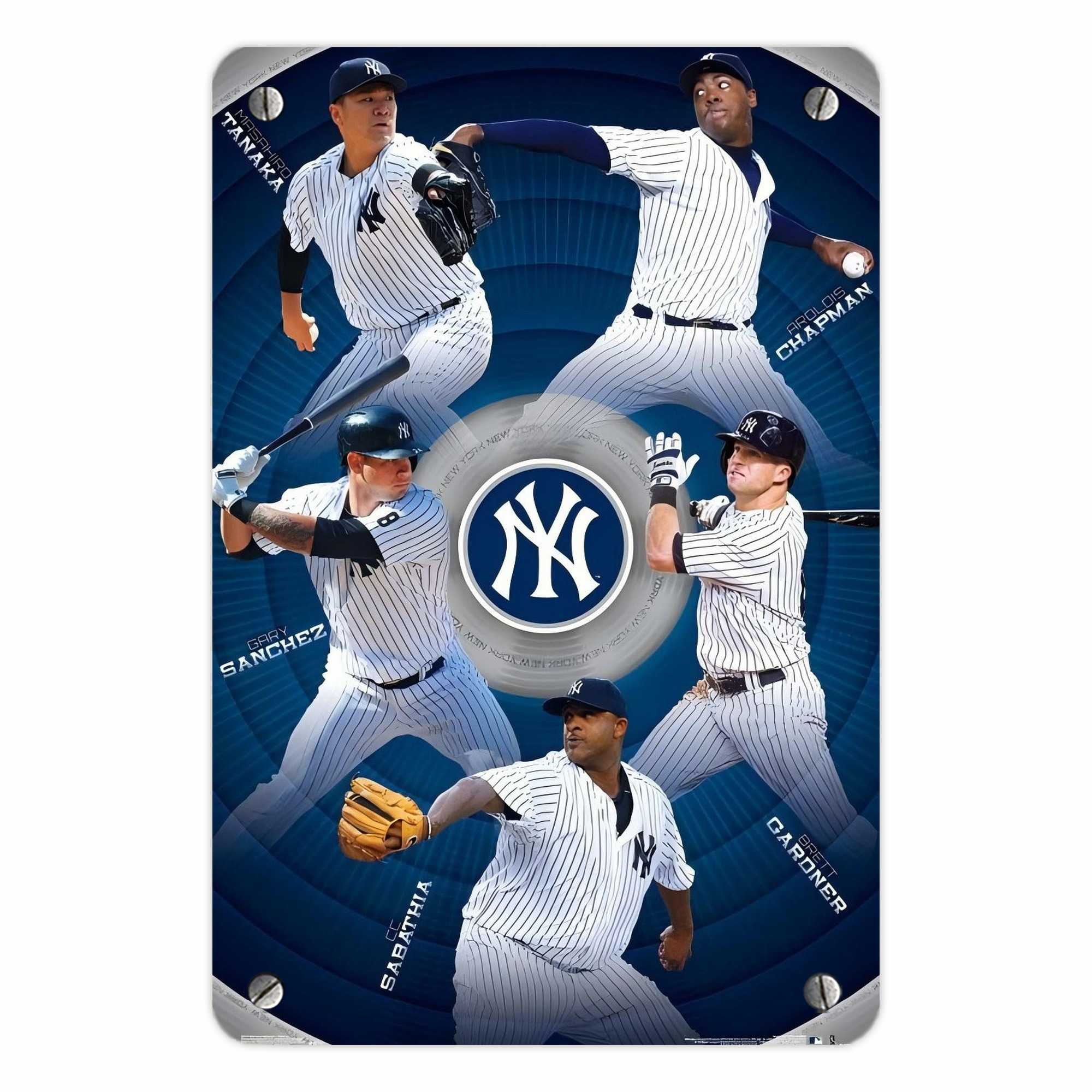 New York Yankees 222 Metal Tin Sign 8x12inch - High-Quality Full-Print Decorative Wall Art, Durable Rust-Resistant Metal Plaque For Living Room, Bedroom, Kitchen, Office, Bar Décor