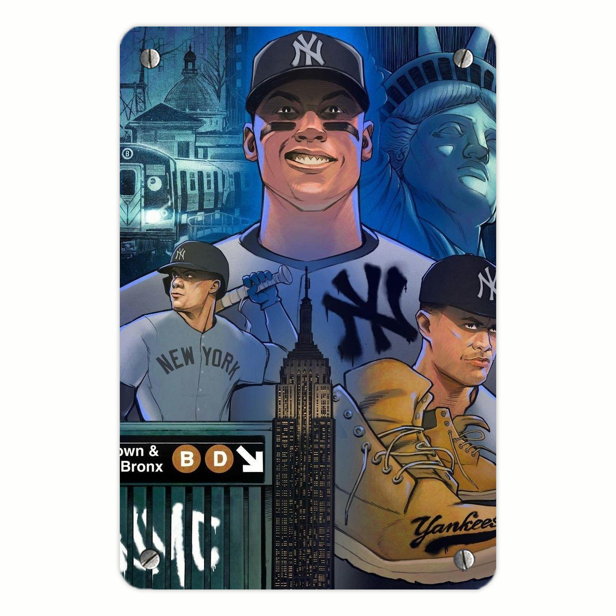 New York Yankees 298 Metal Tin Sign 8x12inch - High-Quality Full-Print Decorative Wall Art, Durable Rust-Resistant Metal Plaque For Living Room, Bedroom, Kitchen, Office, Bar Décor