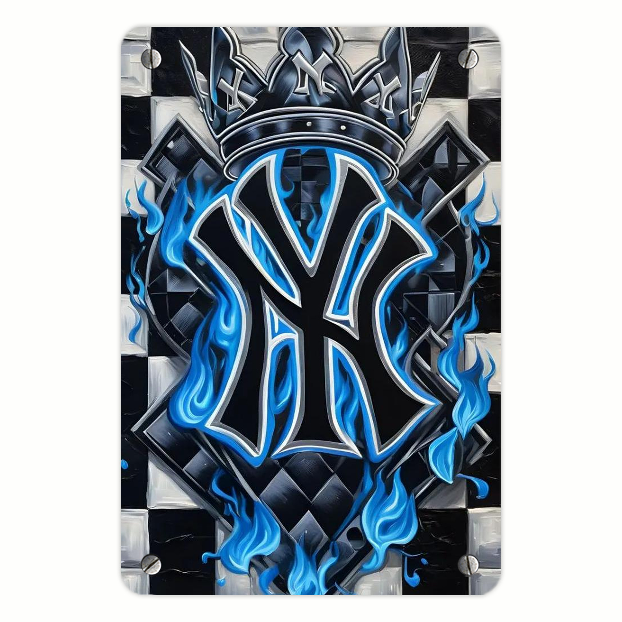 New York Yankees 324 Metal Tin Sign 8x12inch - High-Quality Full-Print Decorative Wall Art, Durable Rust-Resistant Metal Plaque For Living Room, Bedroom, Kitchen, Office, Bar Décor
