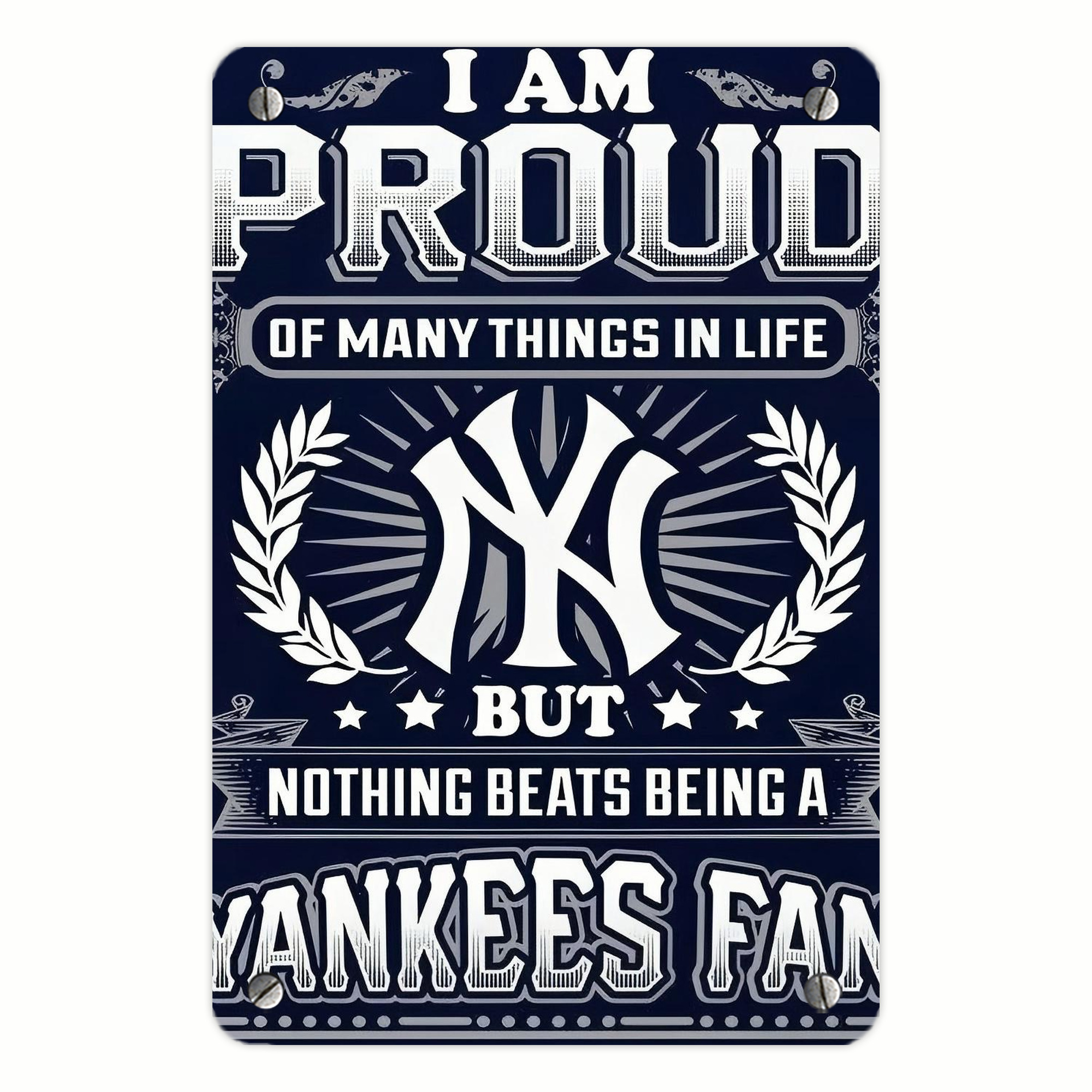 New York Yankees 301 Metal Tin Sign 8x12inch - High-Quality Full-Print Decorative Wall Art, Durable Rust-Resistant Metal Plaque For Living Room, Bedroom, Kitchen, Office, Bar Décor