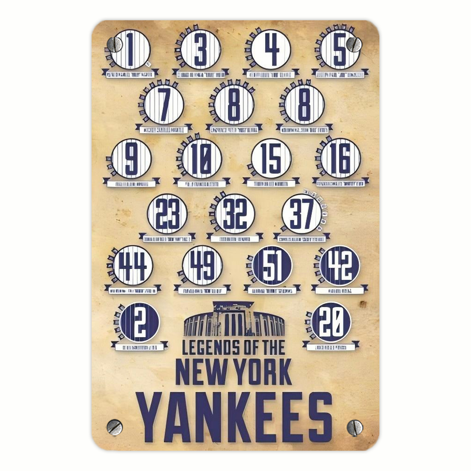 New York Yankees 339 Metal Tin Sign 8x12inch - High-Quality Full-Print Decorative Wall Art, Durable Rust-Resistant Metal Plaque For Living Room, Bedroom, Kitchen, Office, Bar Décor