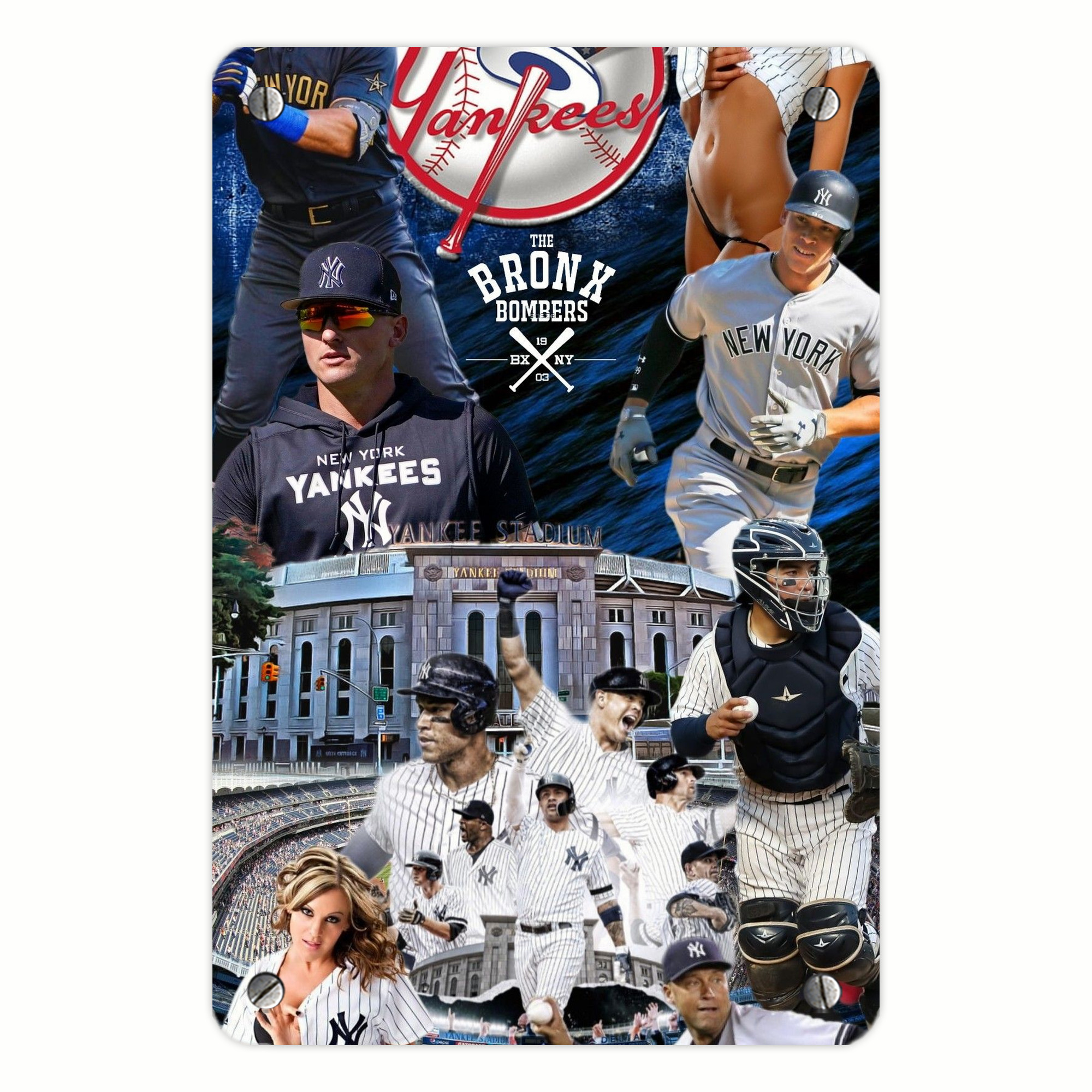 New York Yankees 336 Metal Tin Sign 8x12inch - High-Quality Full-Print Decorative Wall Art, Durable Rust-Resistant Metal Plaque For Living Room, Bedroom, Kitchen, Office, Bar Décor