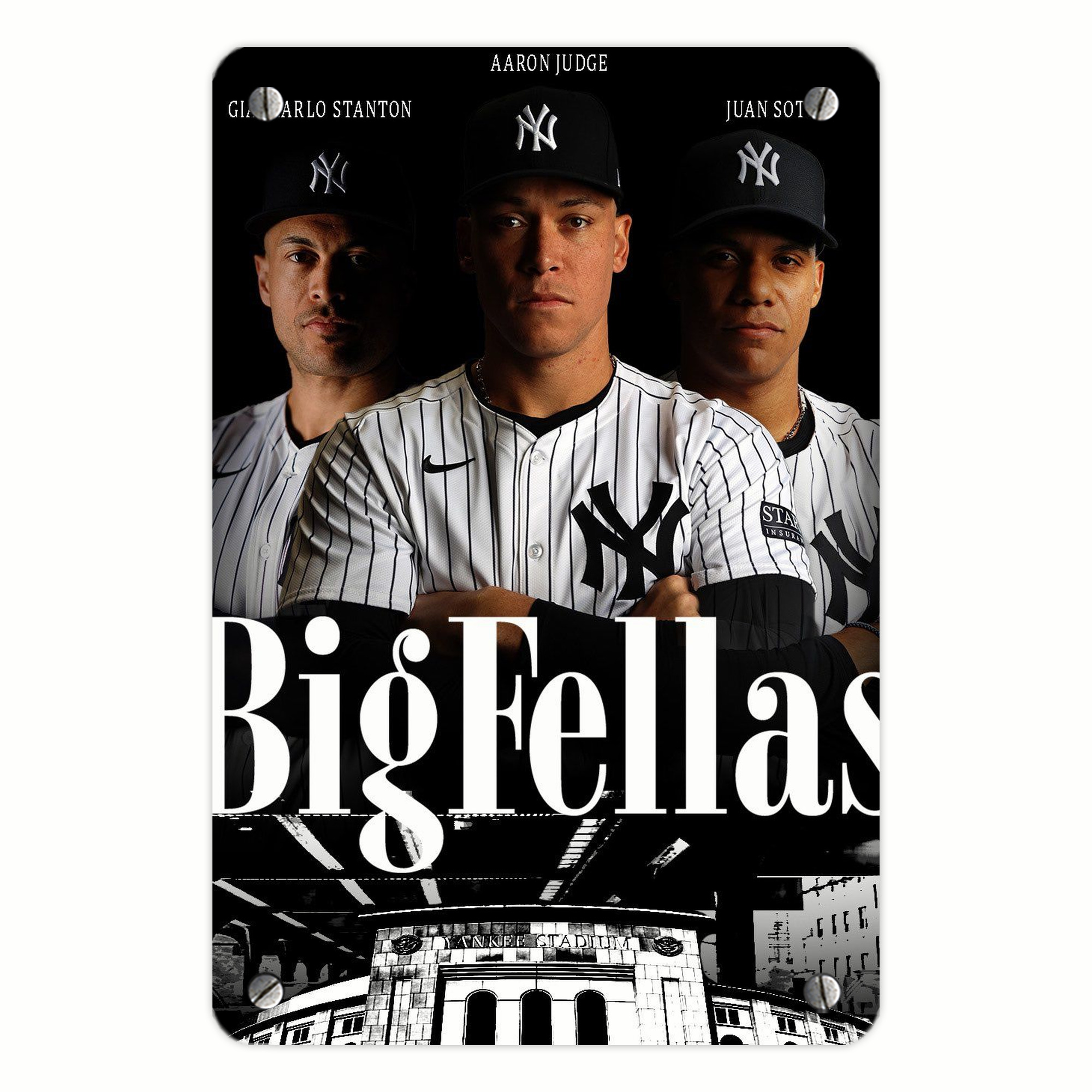 New York Yankees 341 Metal Tin Sign 8x12inch - High-Quality Full-Print Decorative Wall Art, Durable Rust-Resistant Metal Plaque For Living Room, Bedroom, Kitchen, Office, Bar Décor