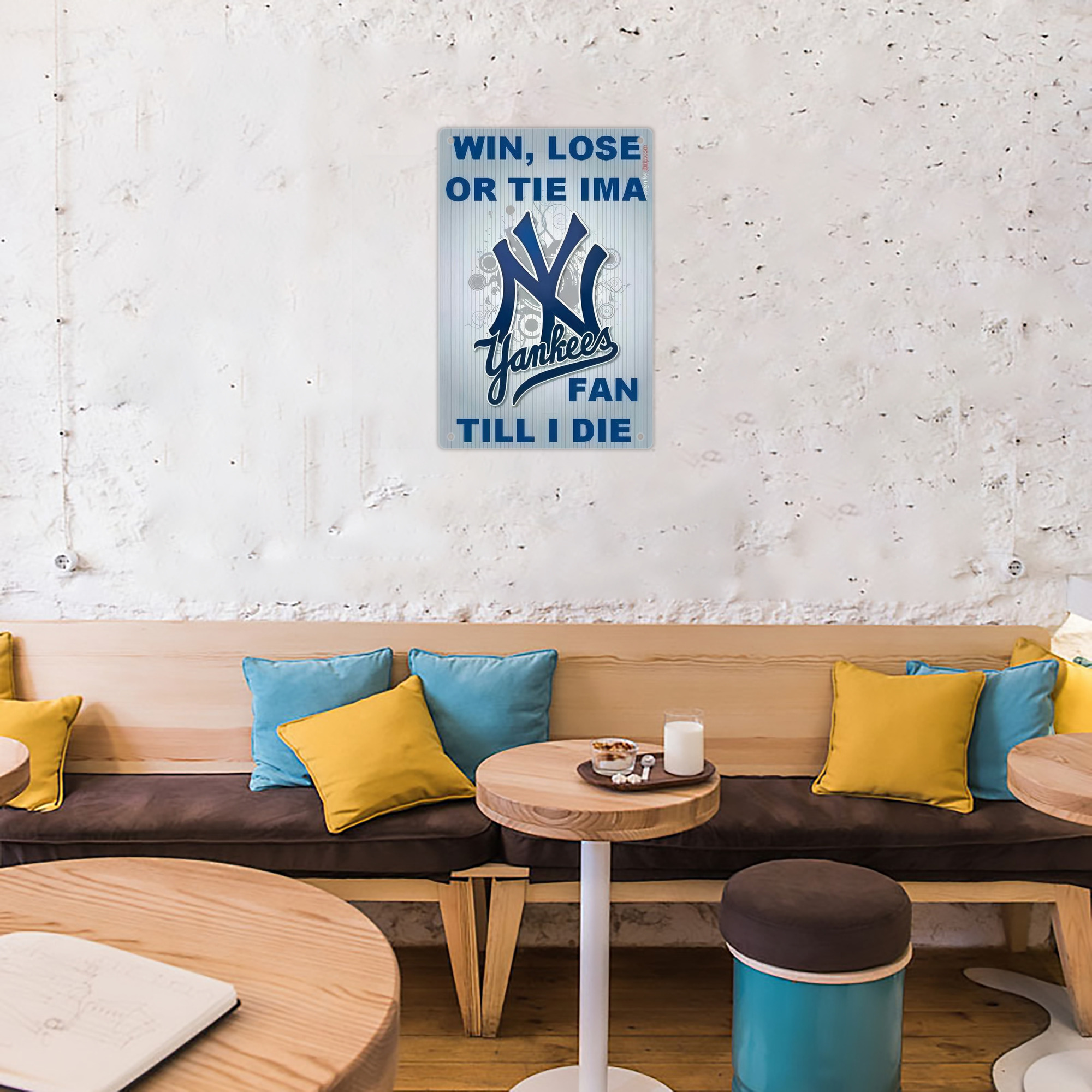 New York Yankees 100 8x12inch Vertical Aluminum Sign - Durable Fade-Resistant Indoor/Outdoor Safety & Information Plaque For Office, Hotel, Restaurant, Bar, Public Spaces