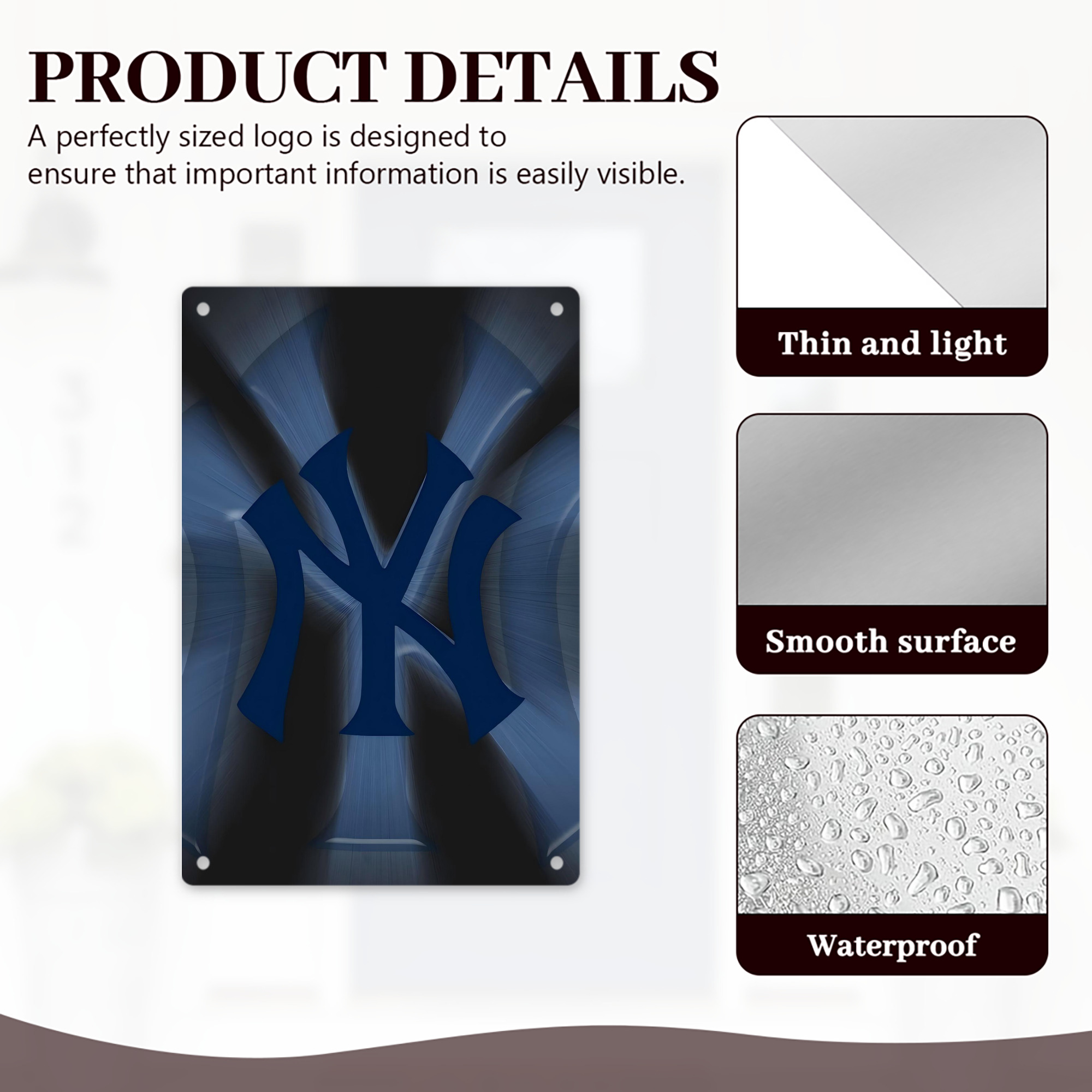 New York Yankees 110 8x12inch Vertical Aluminum Sign - Durable Fade-Resistant Indoor/Outdoor Safety & Information Plaque For Office, Hotel, Restaurant, Bar, Public Spaces