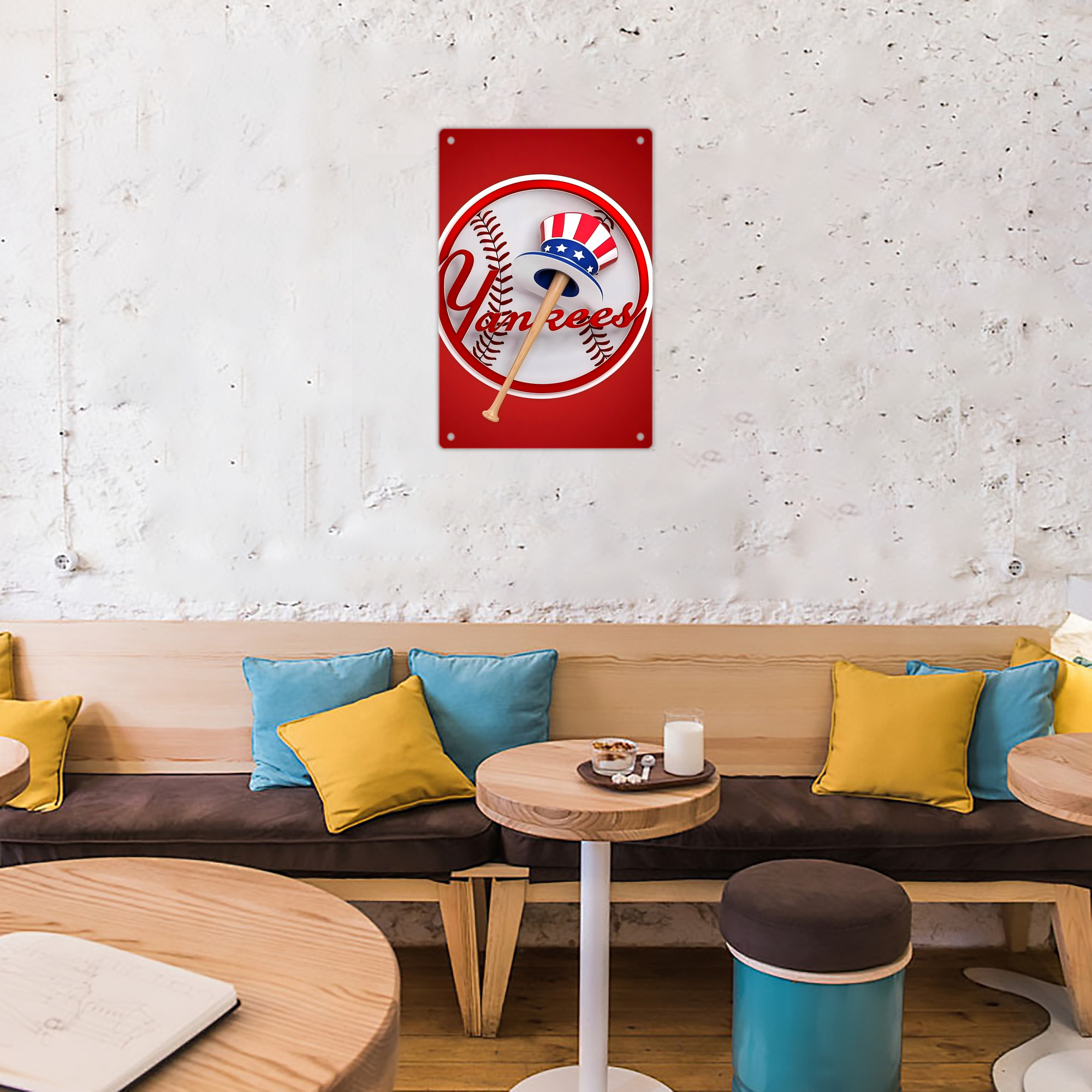 New York Yankees 120 8x12inch Vertical Aluminum Sign - Durable Fade-Resistant Indoor/Outdoor Safety & Information Plaque For Office, Hotel, Restaurant, Bar, Public Spaces