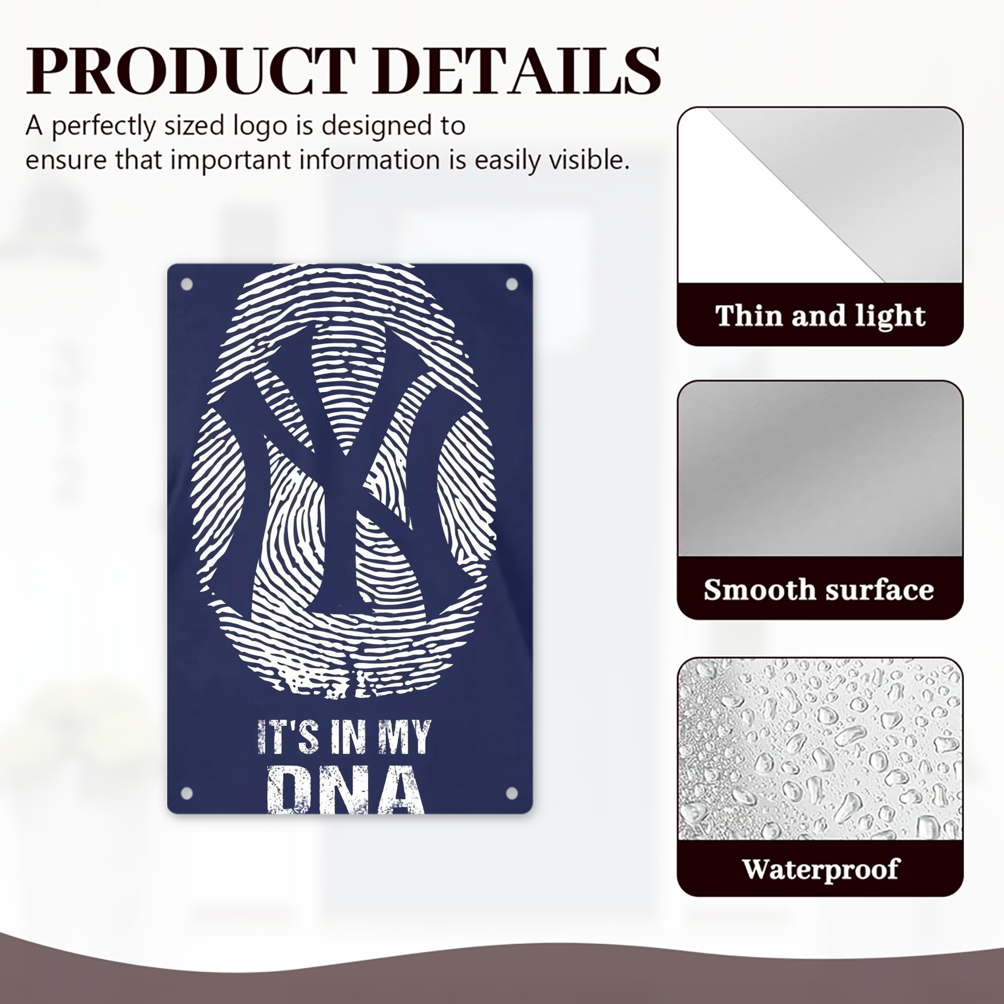 New York Yankees 145 8x12inch Vertical Aluminum Sign - Durable Fade-Resistant Indoor/Outdoor Safety & Information Plaque For Office, Hotel, Restaurant, Bar, Public Spaces