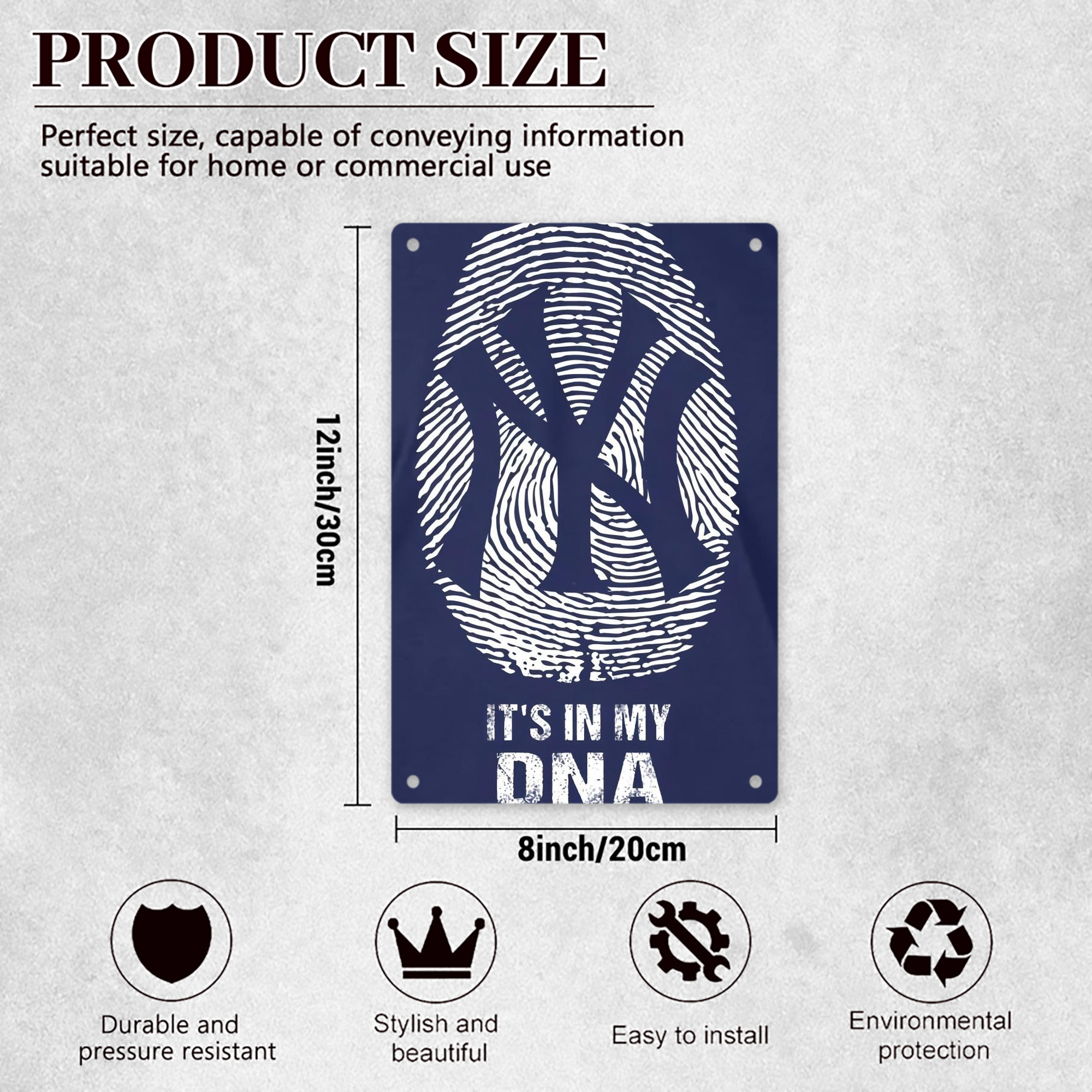 New York Yankees 145 8x12inch Vertical Aluminum Sign - Durable Fade-Resistant Indoor/Outdoor Safety & Information Plaque For Office, Hotel, Restaurant, Bar, Public Spaces