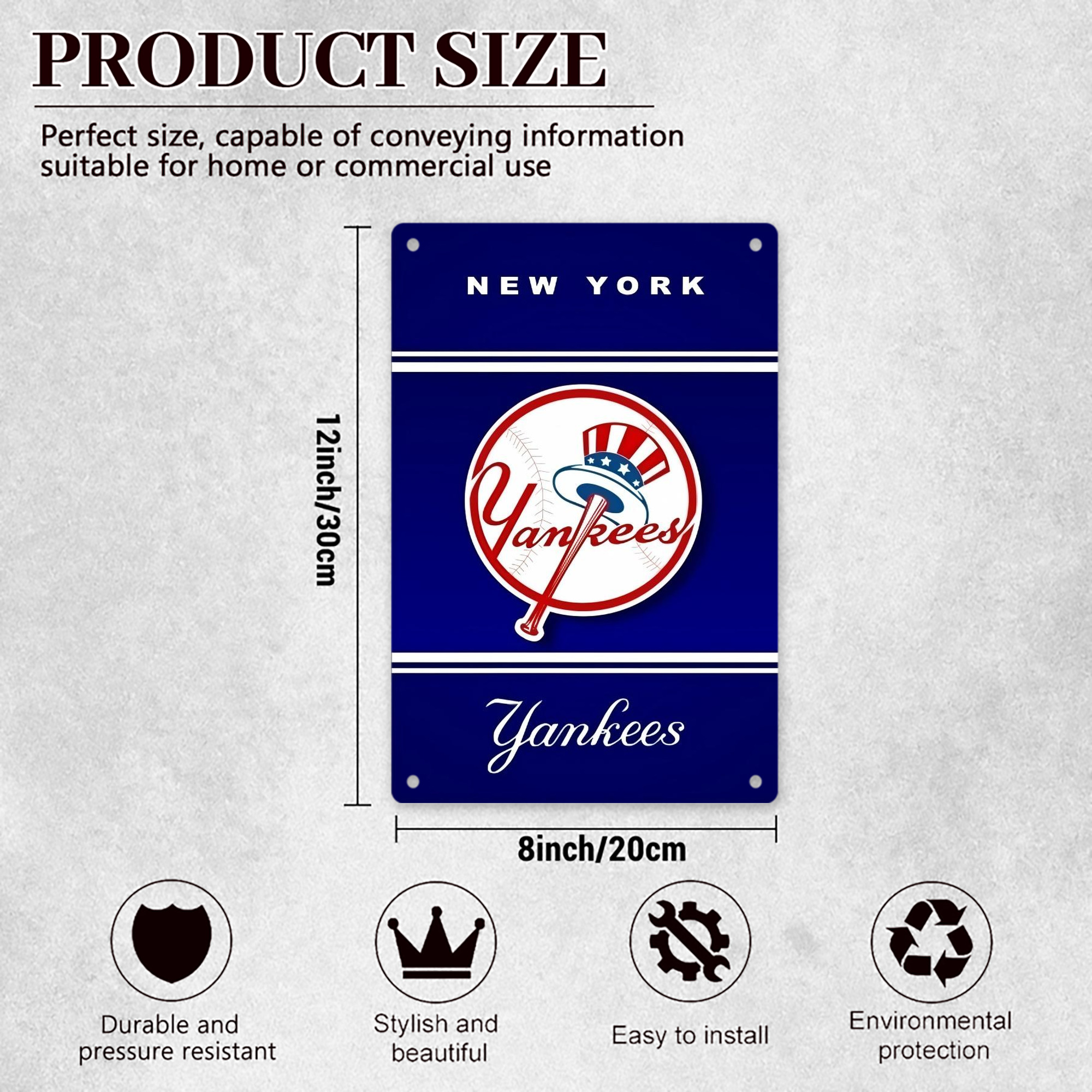New York Yankees 139 8x12inch Vertical Aluminum Sign - Durable Fade-Resistant Indoor/Outdoor Safety & Information Plaque For Office, Hotel, Restaurant, Bar, Public Spaces