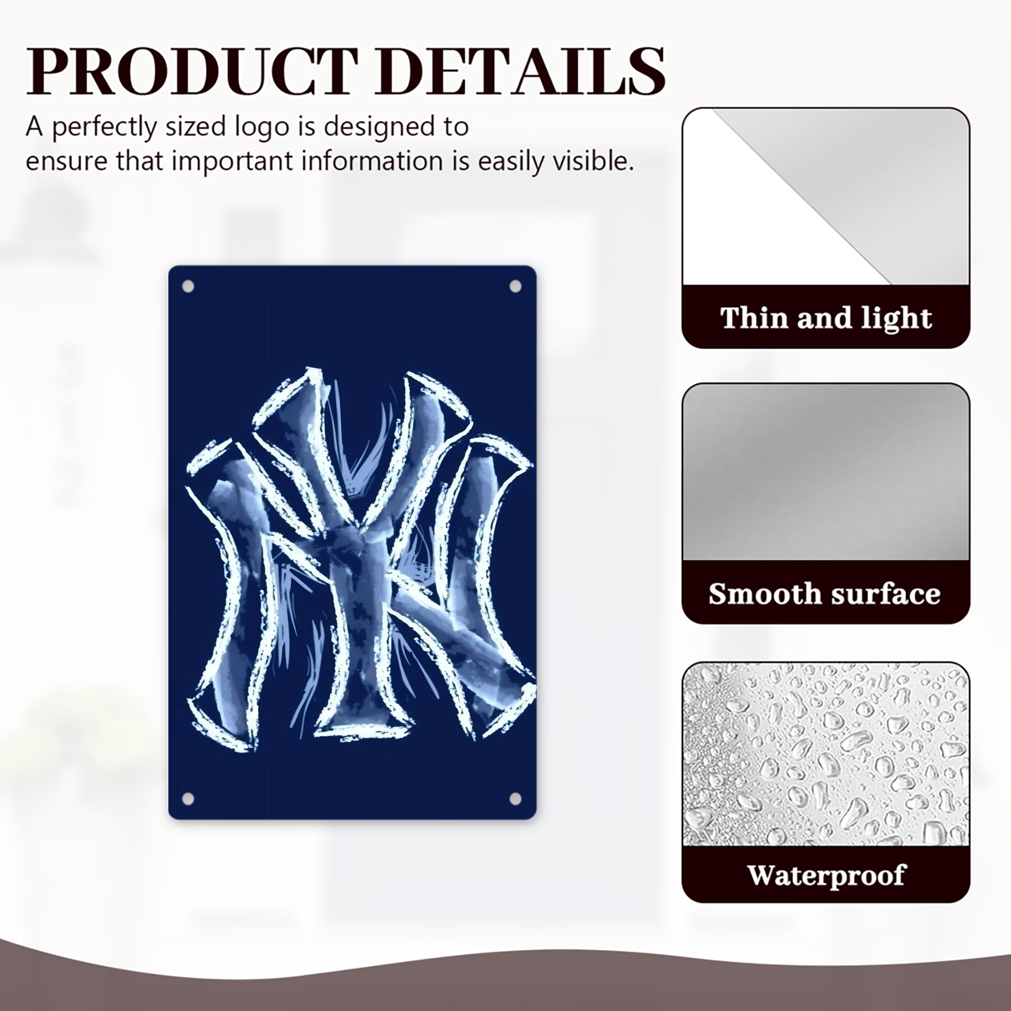 New York Yankees 137 8x12inch Vertical Aluminum Sign - Durable Fade-Resistant Indoor/Outdoor Safety & Information Plaque For Office, Hotel, Restaurant, Bar, Public Spaces