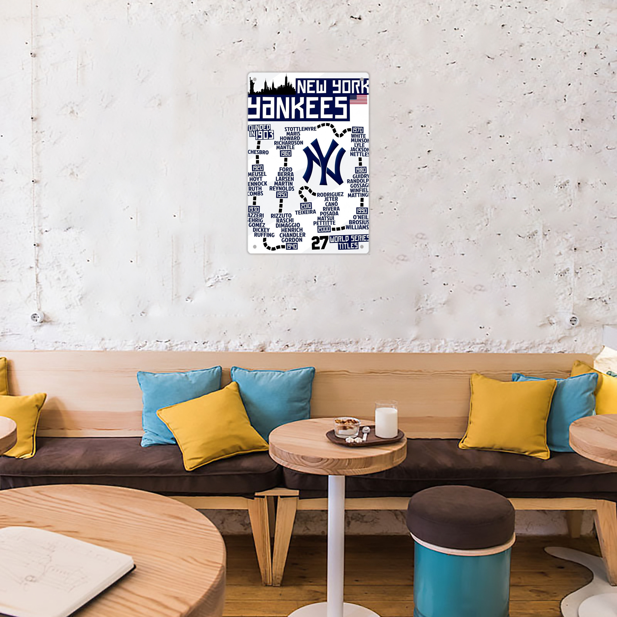New York Yankees 155 8x12inch Vertical Aluminum Sign - Durable Fade-Resistant Indoor/Outdoor Safety & Information Plaque For Office, Hotel, Restaurant, Bar, Public Spaces