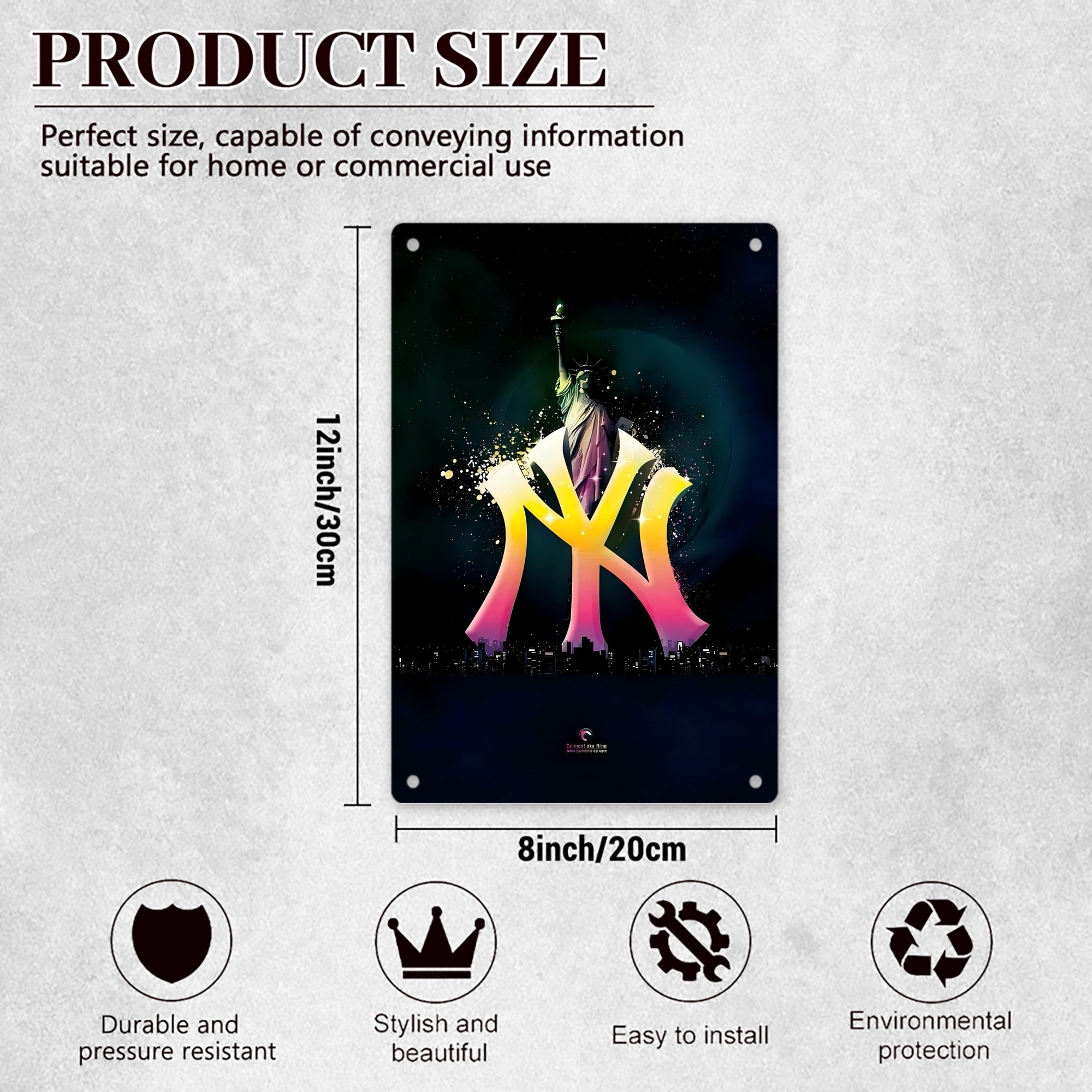 New York Yankees 149 8x12inch Vertical Aluminum Sign - Durable Fade-Resistant Indoor/Outdoor Safety & Information Plaque For Office, Hotel, Restaurant, Bar, Public Spaces