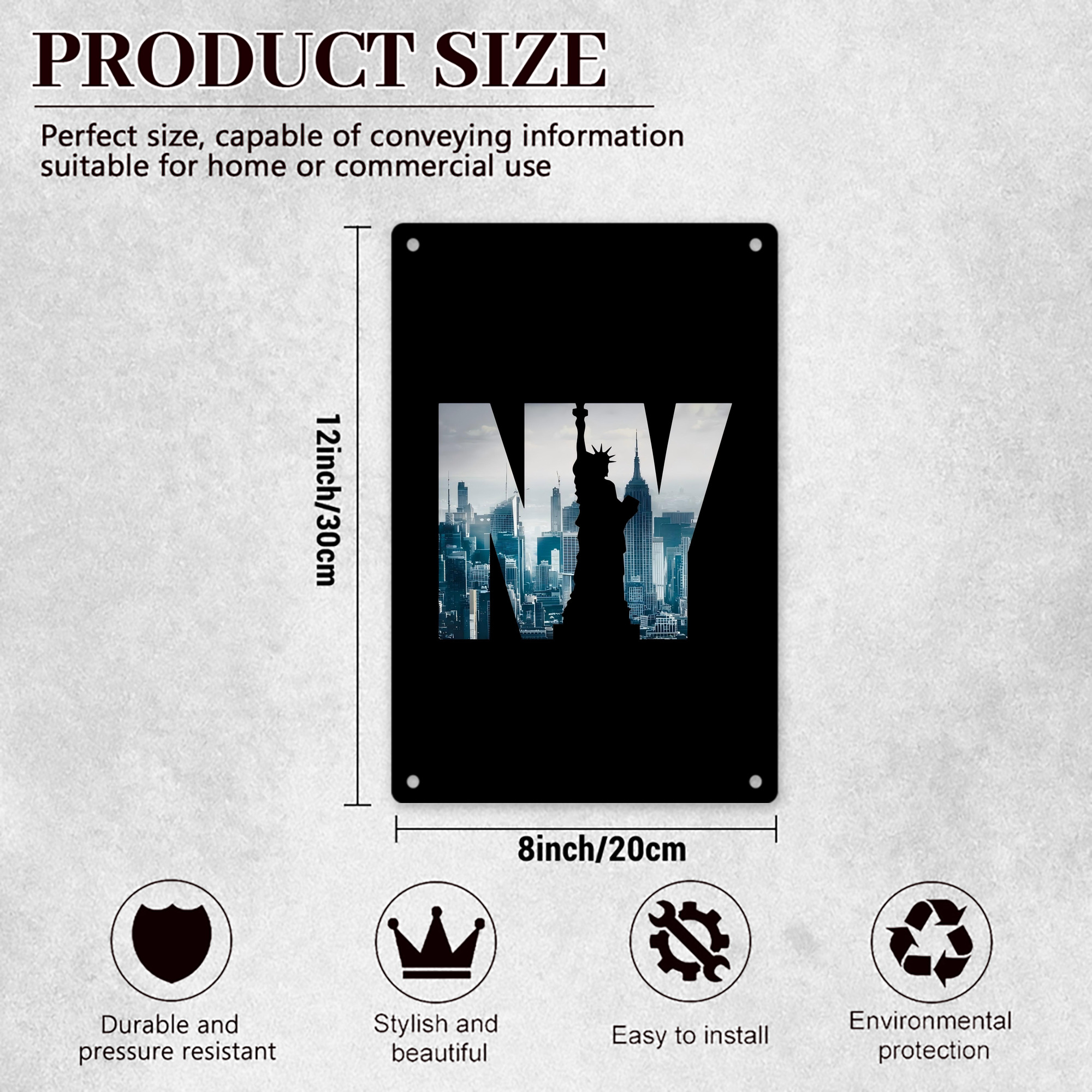 New York Yankees 142 8x12inch Vertical Aluminum Sign - Durable Fade-Resistant Indoor/Outdoor Safety & Information Plaque For Office, Hotel, Restaurant, Bar, Public Spaces