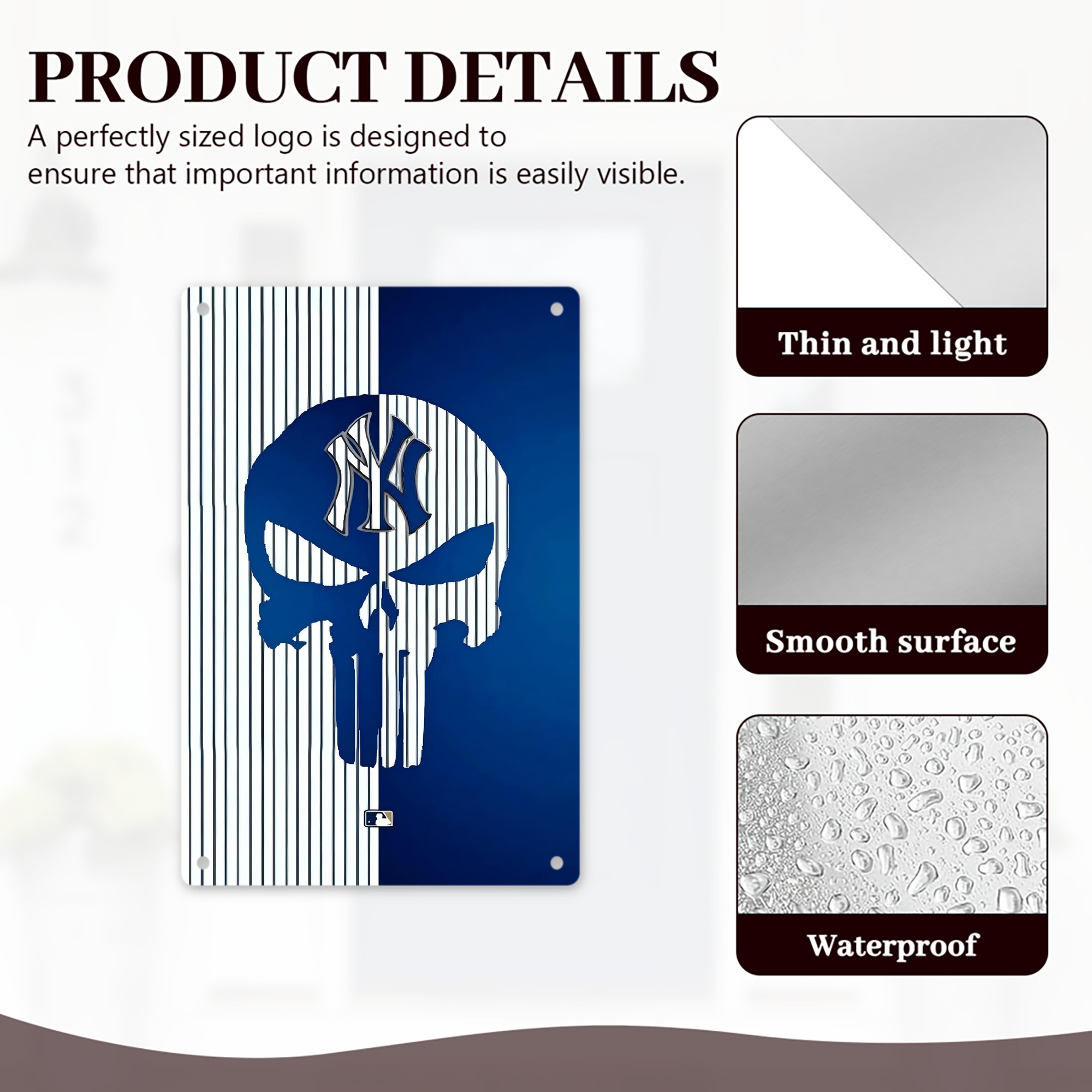 New York Yankees 154 8x12inch Vertical Aluminum Sign - Durable Fade-Resistant Indoor/Outdoor Safety & Information Plaque For Office, Hotel, Restaurant, Bar, Public Spaces