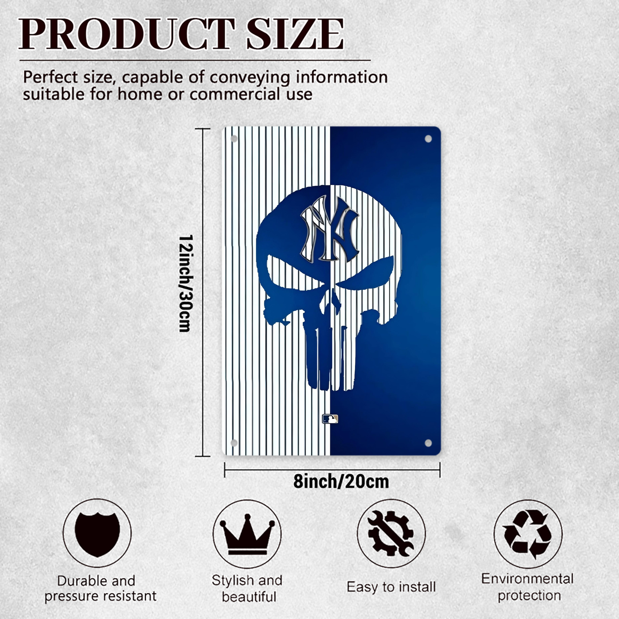 New York Yankees 154 8x12inch Vertical Aluminum Sign - Durable Fade-Resistant Indoor/Outdoor Safety & Information Plaque For Office, Hotel, Restaurant, Bar, Public Spaces