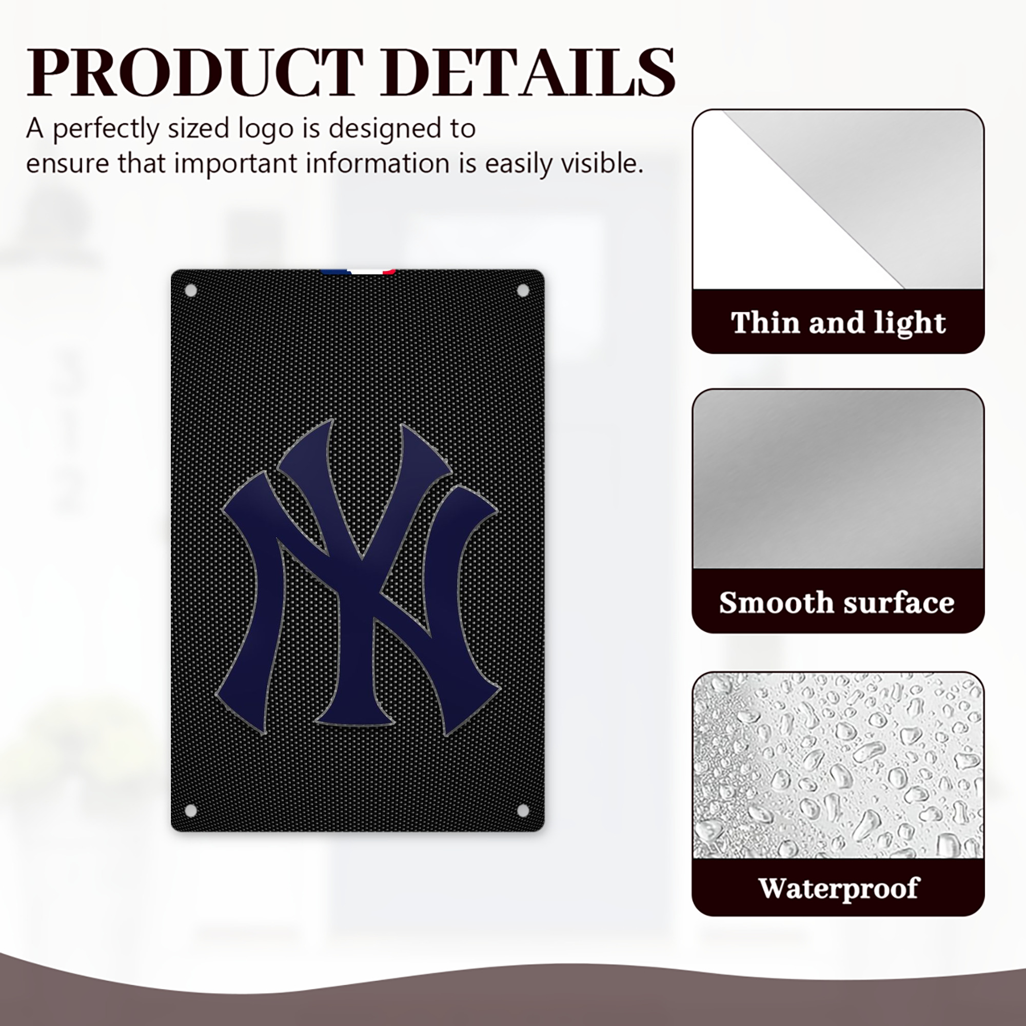 New York Yankees 166 8x12inch Vertical Aluminum Sign - Durable Fade-Resistant Indoor/Outdoor Safety & Information Plaque For Office, Hotel, Restaurant, Bar, Public Spaces