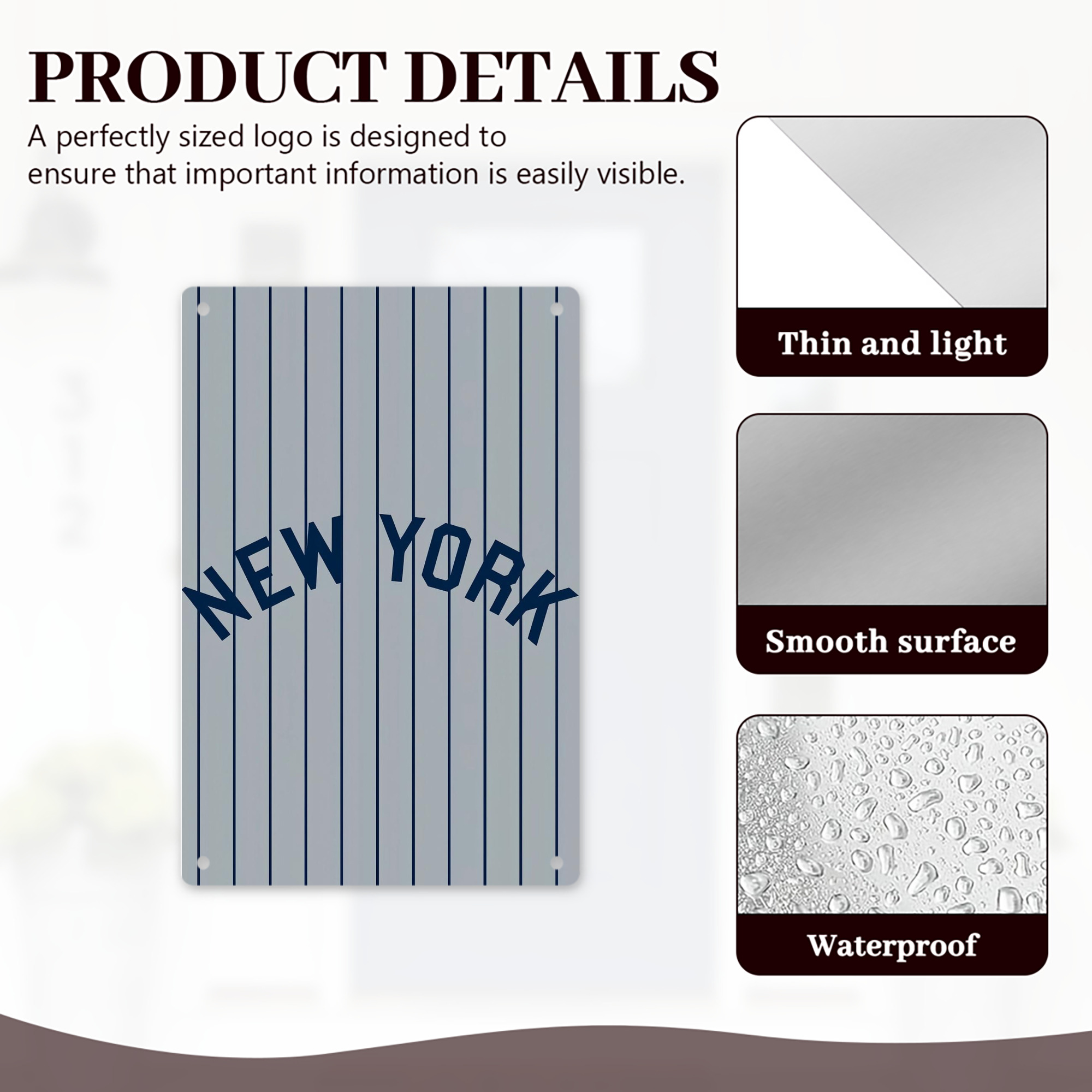 New York Yankees 159 8x12inch Vertical Aluminum Sign - Durable Fade-Resistant Indoor/Outdoor Safety & Information Plaque For Office, Hotel, Restaurant, Bar, Public Spaces