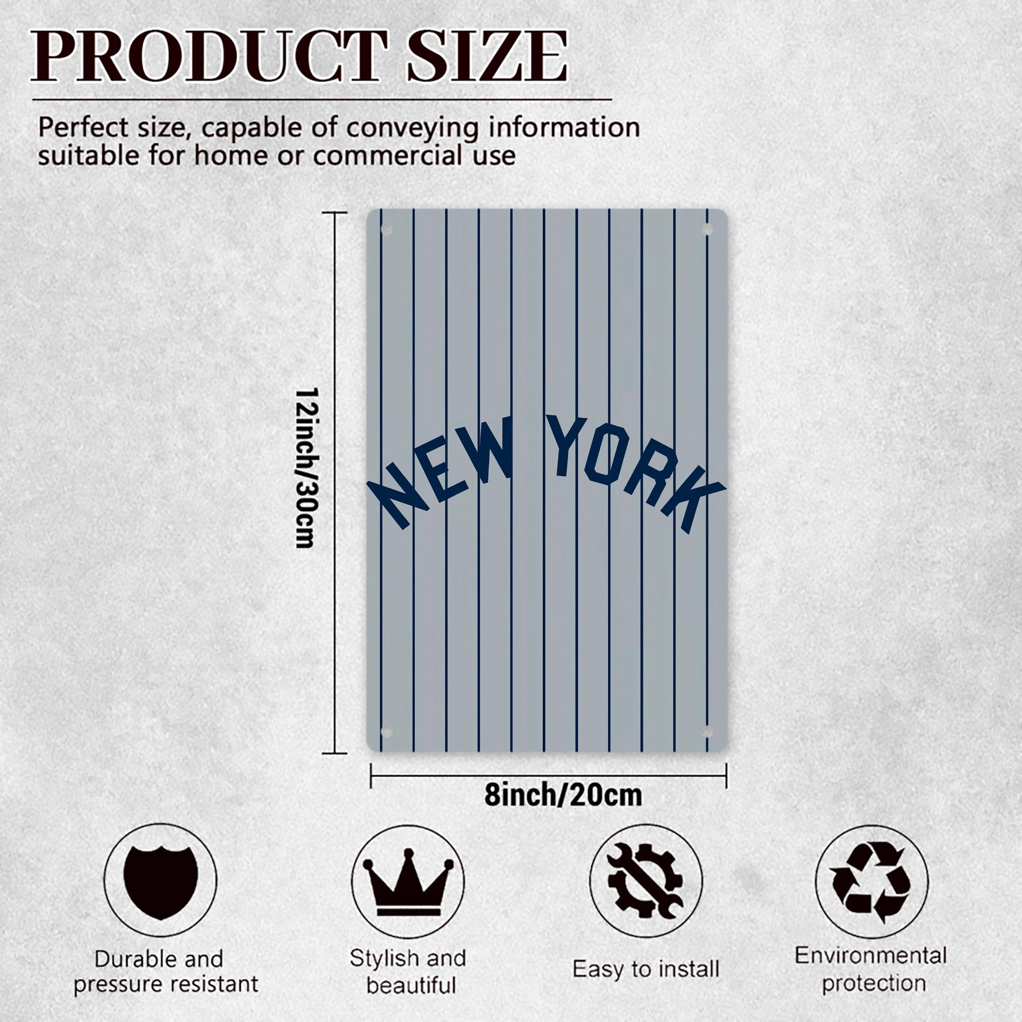 New York Yankees 159 8x12inch Vertical Aluminum Sign - Durable Fade-Resistant Indoor/Outdoor Safety & Information Plaque For Office, Hotel, Restaurant, Bar, Public Spaces