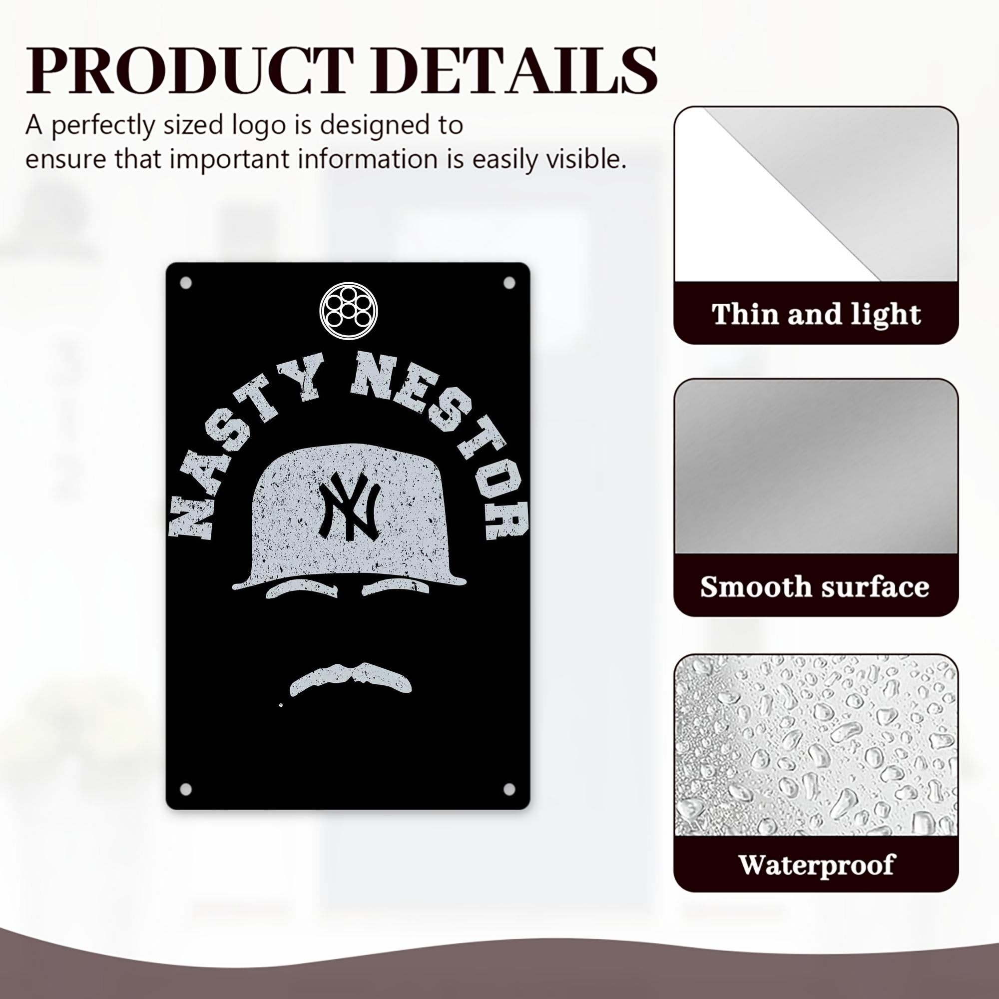 New York Yankees 152 8x12inch Vertical Aluminum Sign - Durable Fade-Resistant Indoor/Outdoor Safety & Information Plaque For Office, Hotel, Restaurant, Bar, Public Spaces