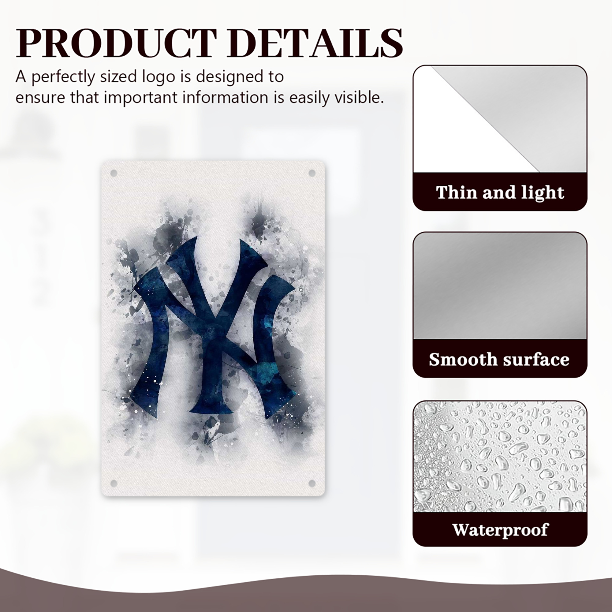 New York Yankees 170 8x12inch Vertical Aluminum Sign - Durable Fade-Resistant Indoor/Outdoor Safety & Information Plaque For Office, Hotel, Restaurant, Bar, Public Spaces