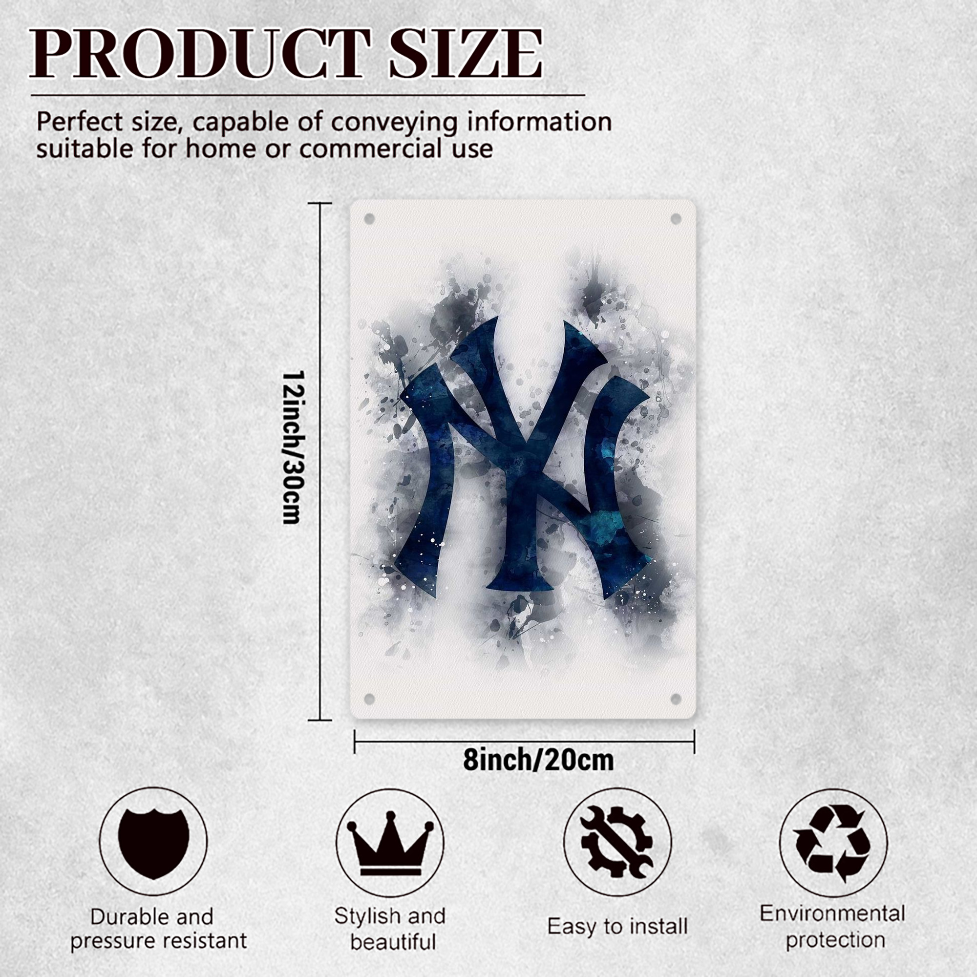 New York Yankees 170 8x12inch Vertical Aluminum Sign - Durable Fade-Resistant Indoor/Outdoor Safety & Information Plaque For Office, Hotel, Restaurant, Bar, Public Spaces