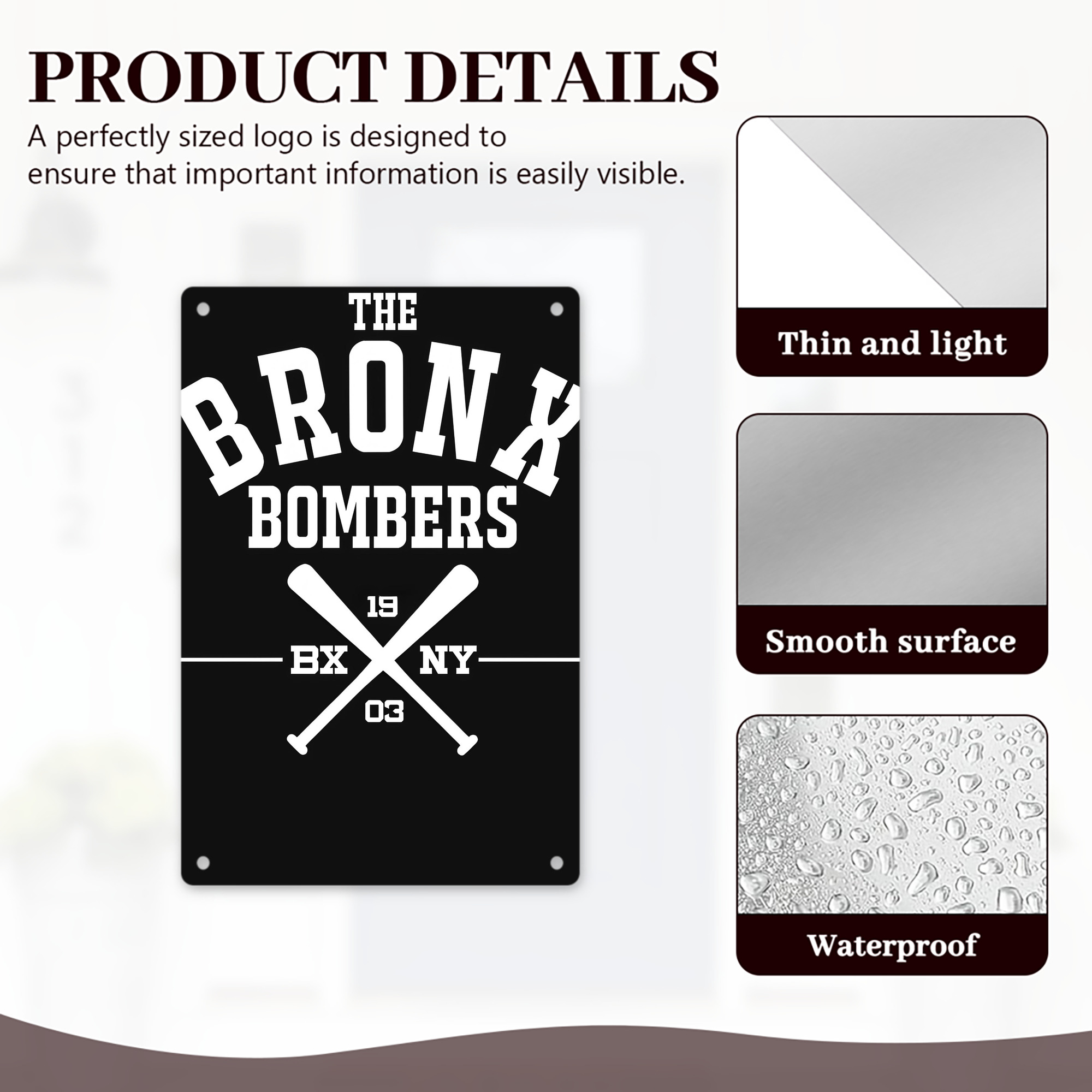 New York Yankees 163 8x12inch Vertical Aluminum Sign - Durable Fade-Resistant Indoor/Outdoor Safety & Information Plaque For Office, Hotel, Restaurant, Bar, Public Spaces