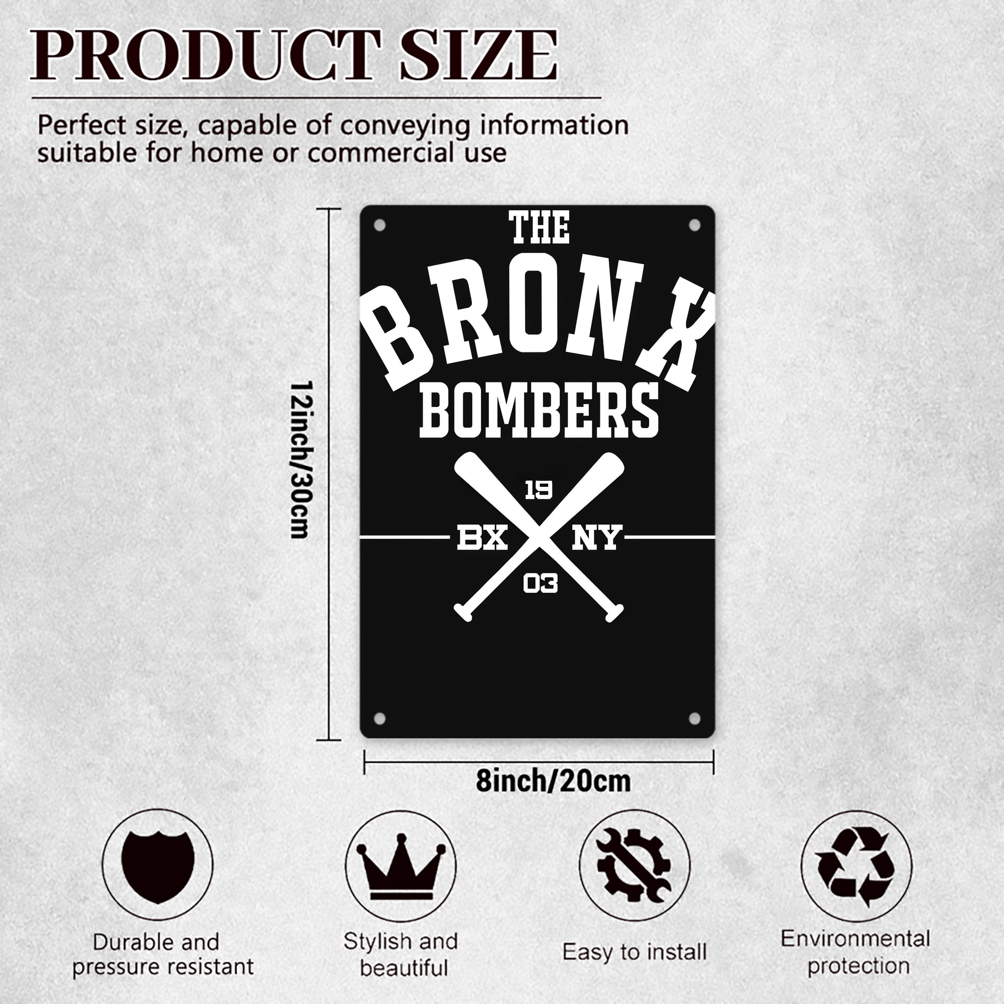 New York Yankees 163 8x12inch Vertical Aluminum Sign - Durable Fade-Resistant Indoor/Outdoor Safety & Information Plaque For Office, Hotel, Restaurant, Bar, Public Spaces