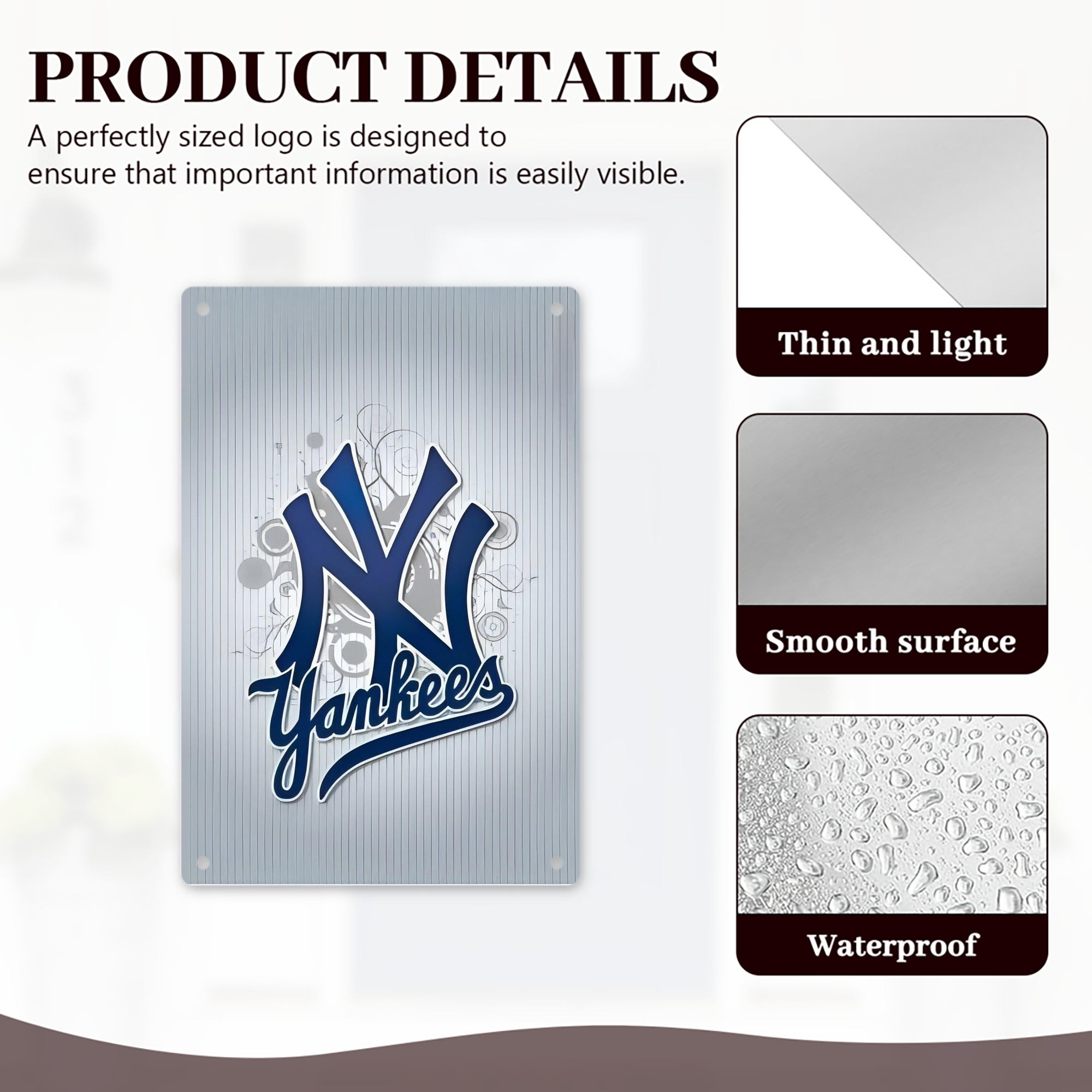 New York Yankees 181 8x12inch Vertical Aluminum Sign - Durable Fade-Resistant Indoor/Outdoor Safety & Information Plaque For Office, Hotel, Restaurant, Bar, Public Spaces