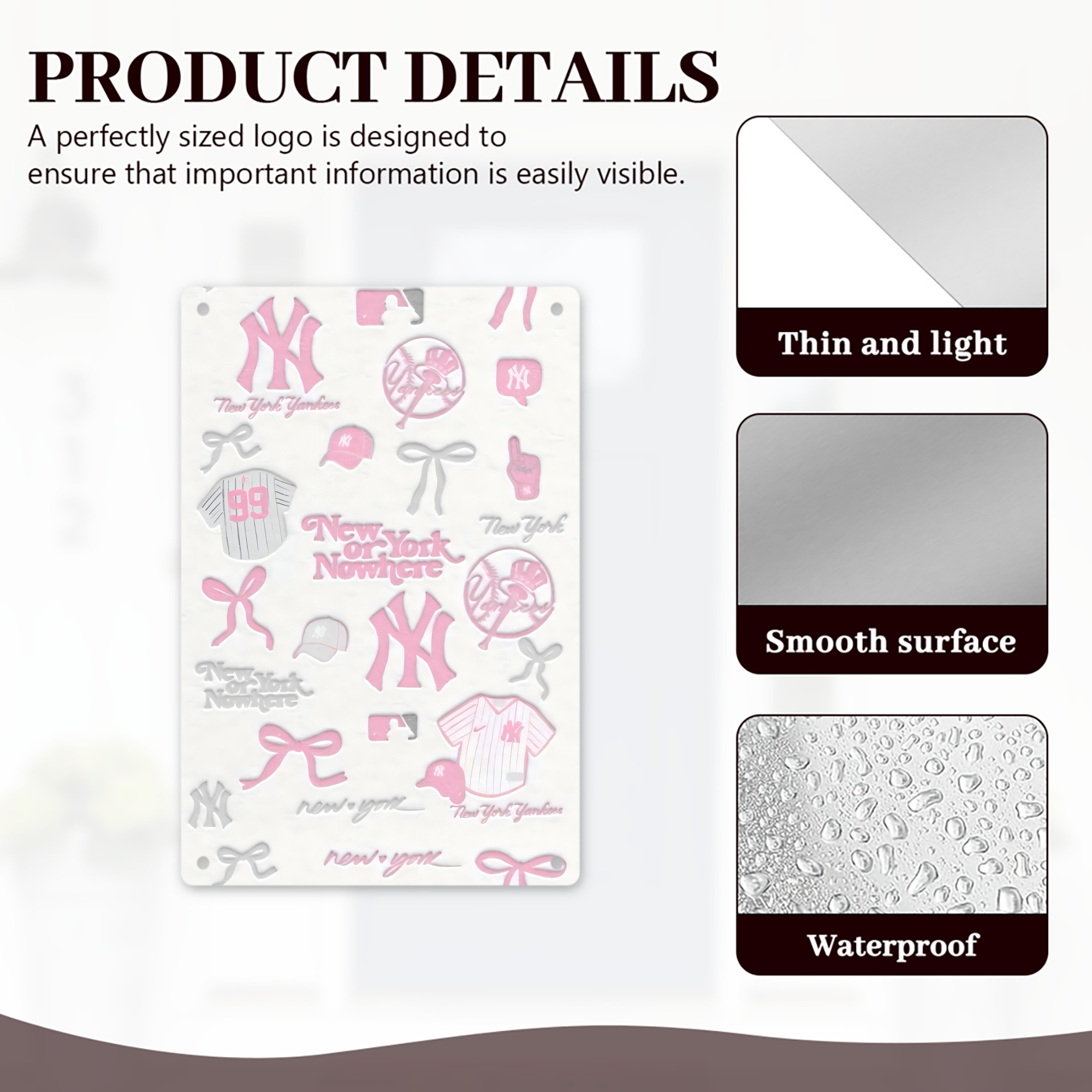 New York Yankees 206 8x12inch Vertical Aluminum Sign - Durable Fade-Resistant Indoor/Outdoor Safety & Information Plaque For Office, Hotel, Restaurant, Bar, Public Spaces