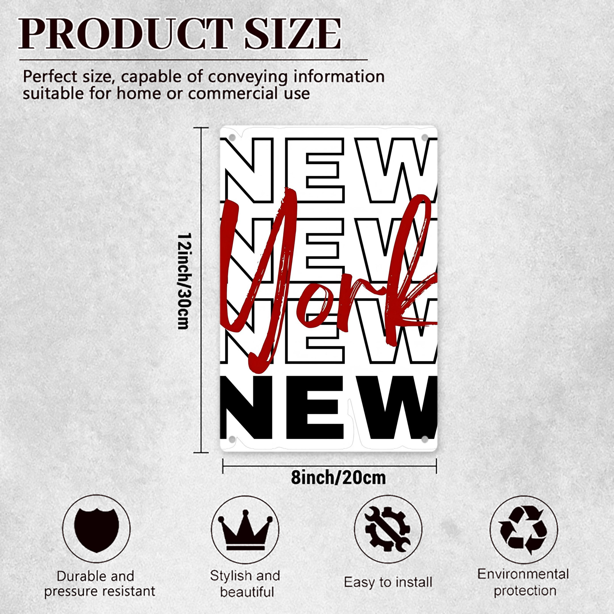 New York Yankees 176 8x12inch Vertical Aluminum Sign - Durable Fade-Resistant Indoor/Outdoor Safety & Information Plaque For Office, Hotel, Restaurant, Bar, Public Spaces