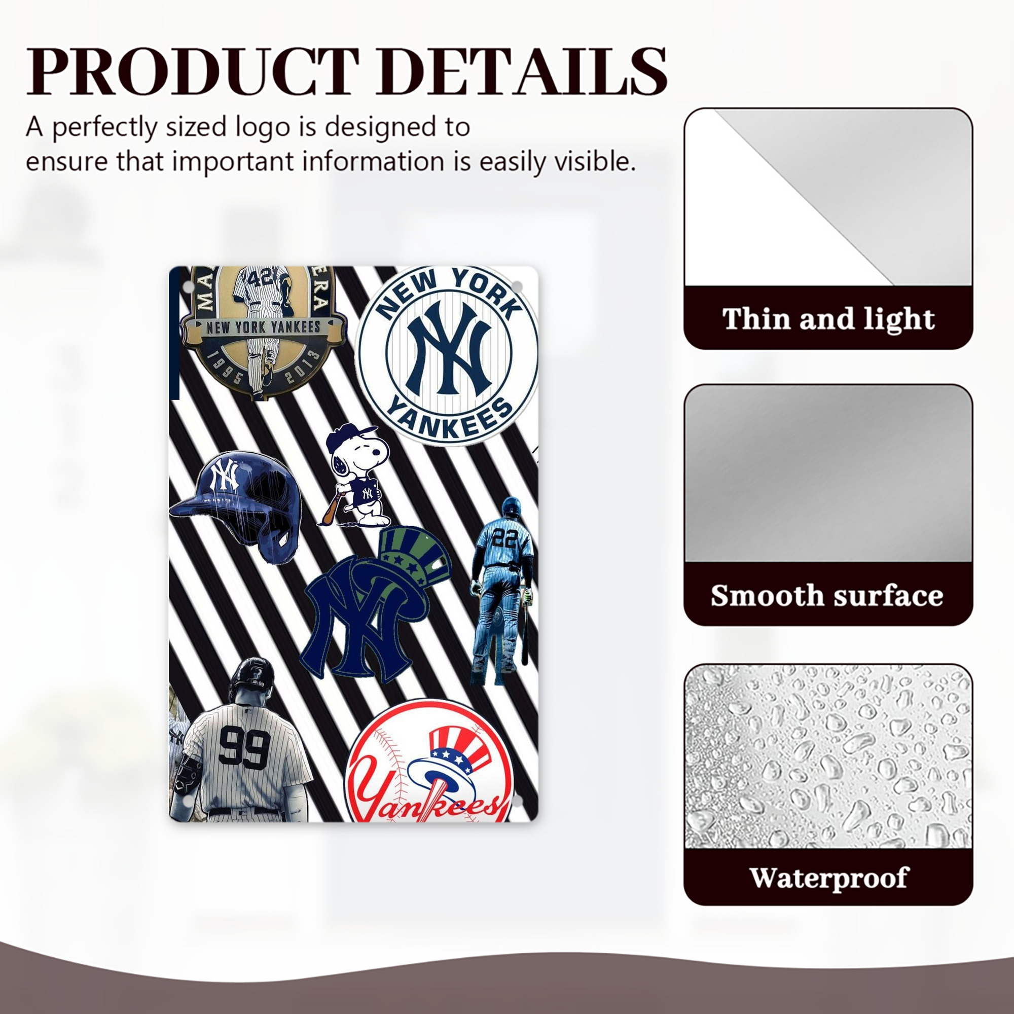 New York Yankees 231 8x12inch Vertical Aluminum Sign - Durable Fade-Resistant Indoor/Outdoor Safety & Information Plaque For Office, Hotel, Restaurant, Bar, Public Spaces