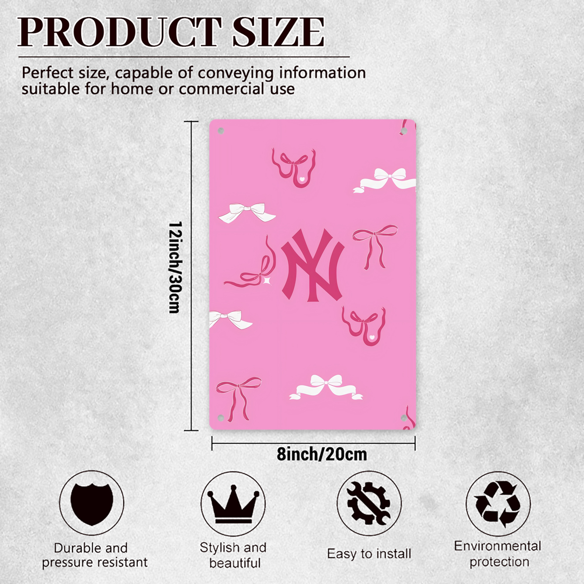 New York Yankees 220 8x12inch Vertical Aluminum Sign - Durable Fade-Resistant Indoor/Outdoor Safety & Information Plaque For Office, Hotel, Restaurant, Bar, Public Spaces