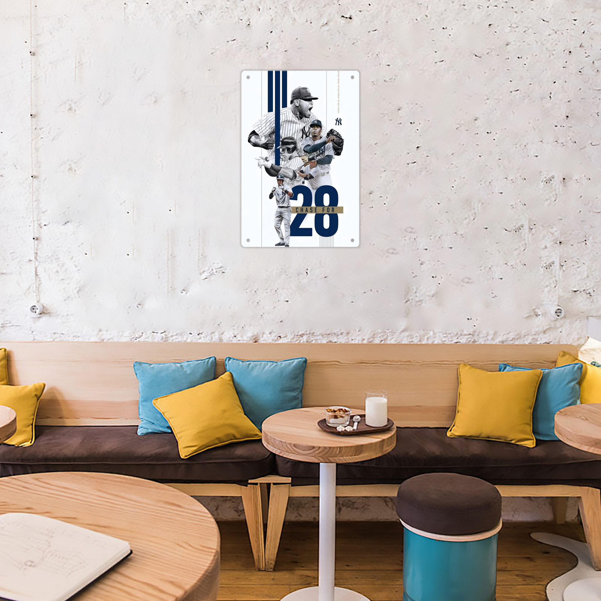 New York Yankees Chase For 28 8x12inch Vertical Aluminum Sign - Durable Fade-Resistant Indoor/Outdoor Safety & Information Plaque For Office, Hotel, Restaurant, Bar, Public Spaces