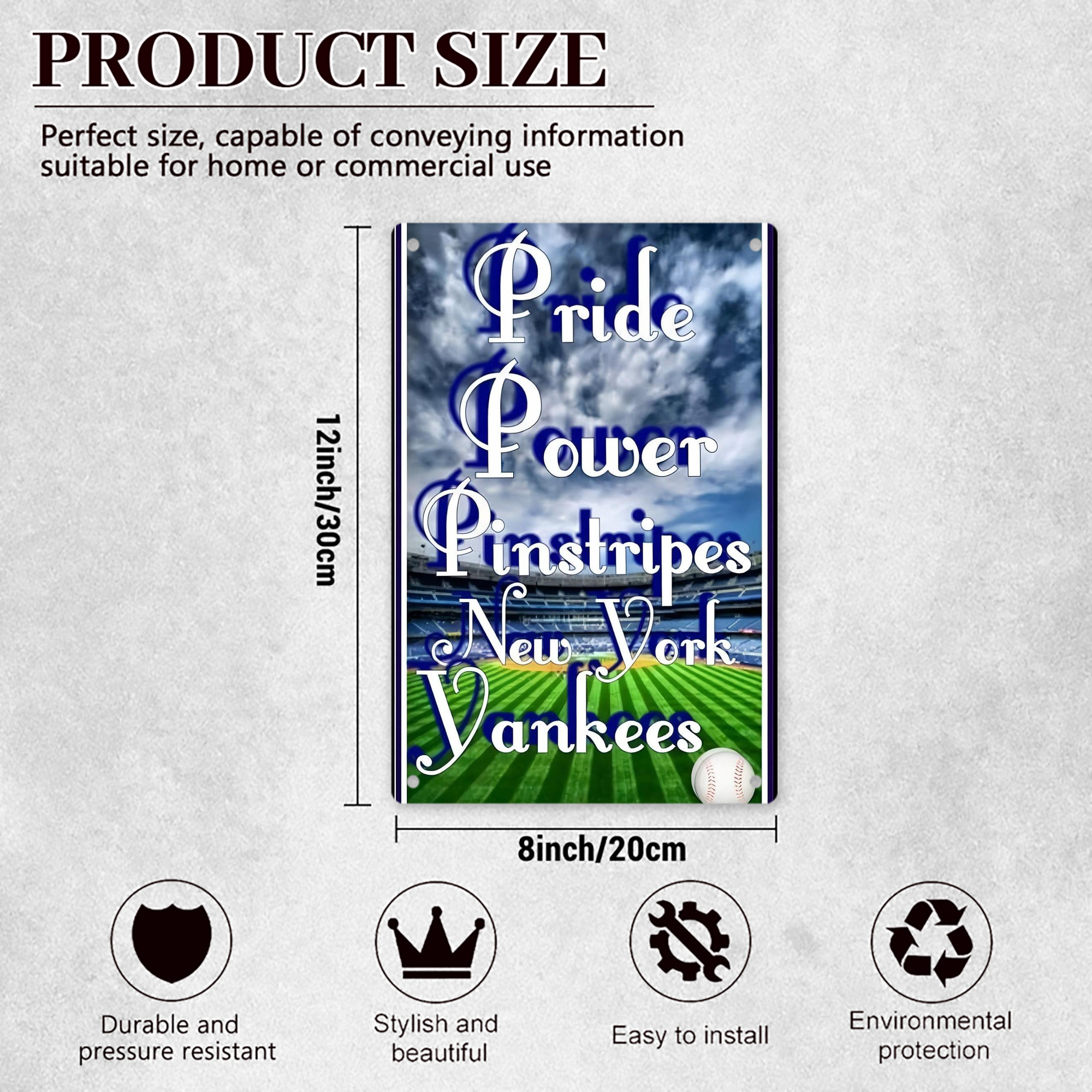 New York Yankees 309 8x12inch Vertical Aluminum Sign - Durable Fade-Resistant Indoor/Outdoor Safety & Information Plaque For Office, Hotel, Restaurant, Bar, Public Spaces