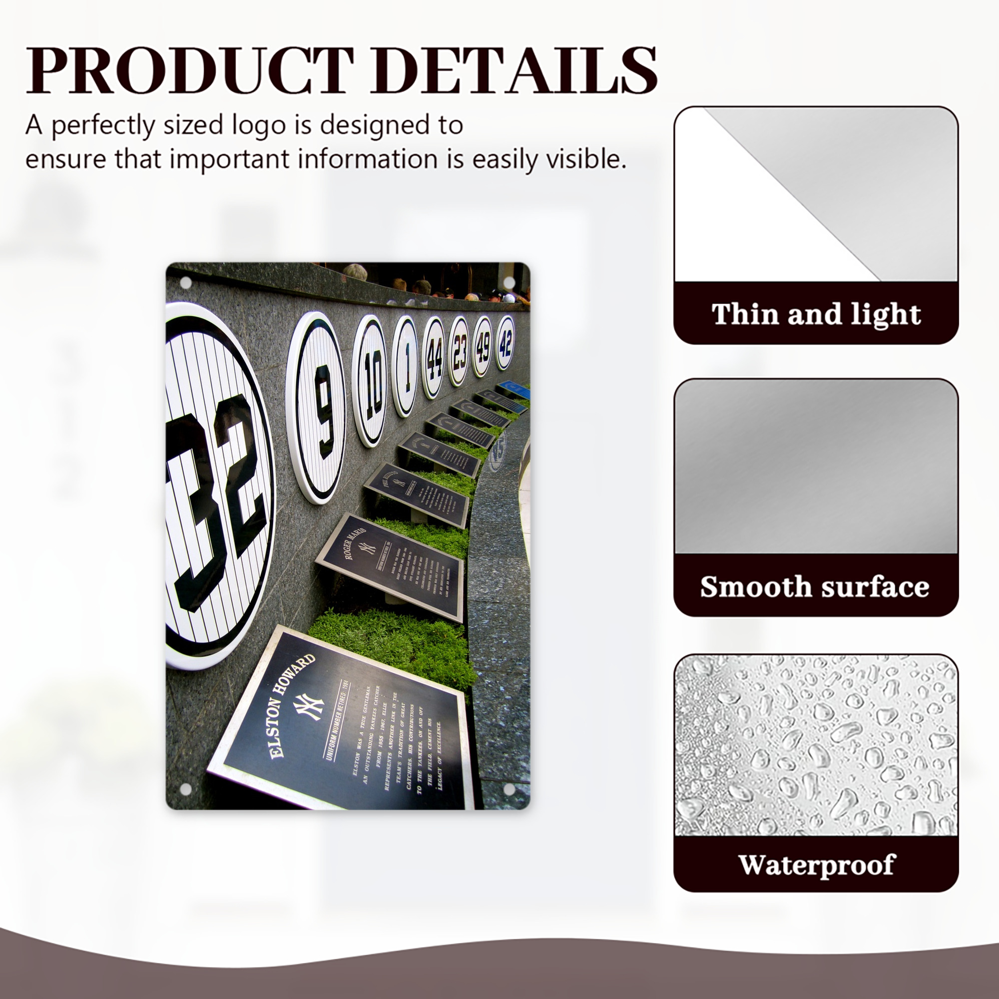 New York Yankees 253 8x12inch Vertical Aluminum Sign - Durable Fade-Resistant Indoor/Outdoor Safety & Information Plaque For Office, Hotel, Restaurant, Bar, Public Spaces