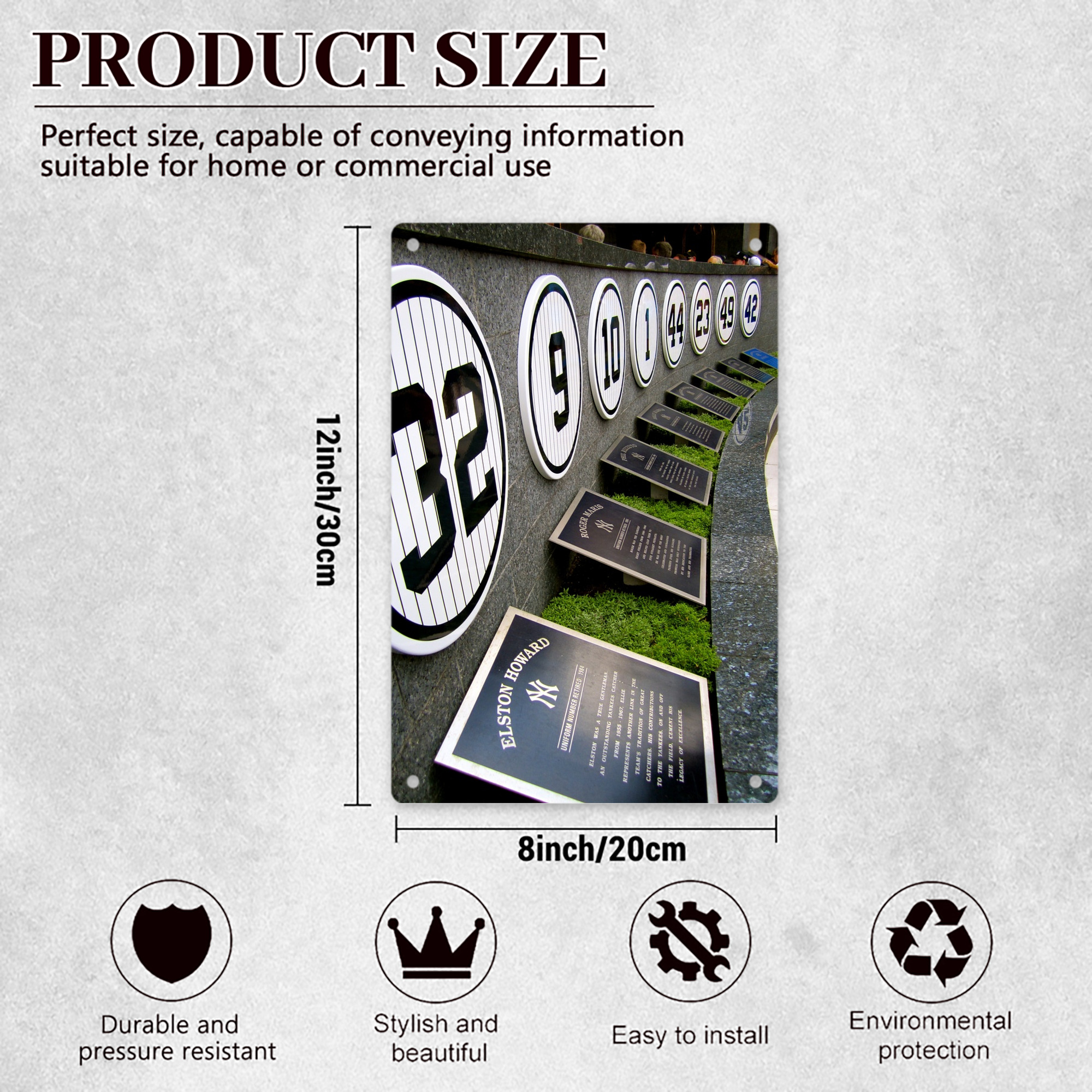 New York Yankees 253 8x12inch Vertical Aluminum Sign - Durable Fade-Resistant Indoor/Outdoor Safety & Information Plaque For Office, Hotel, Restaurant, Bar, Public Spaces