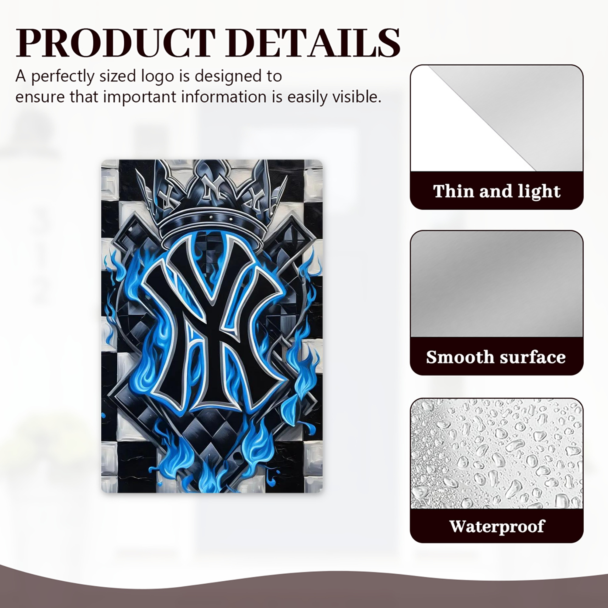 New York Yankees 324 8x12inch Vertical Aluminum Sign - Durable Fade-Resistant Indoor/Outdoor Safety & Information Plaque For Office, Hotel, Restaurant, Bar, Public Spaces