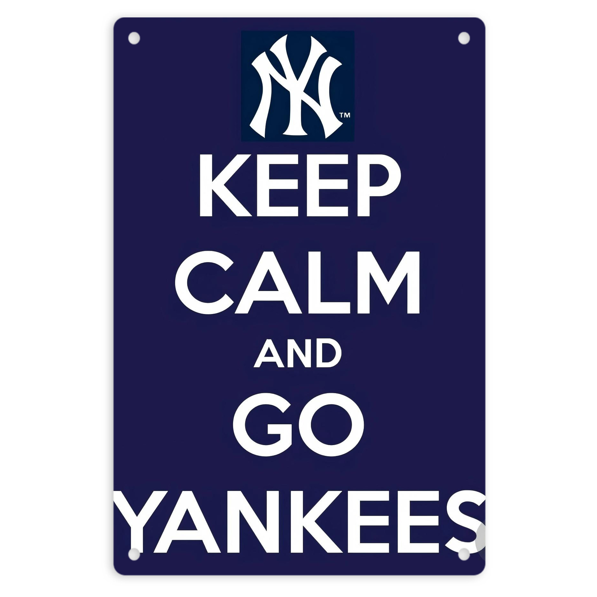 New York Yankees Keep Calm and Go Yankees 8x12inch Vertical Aluminum Sign - Durable Fade-Resistant Indoor/Outdoor Safety & Information Plaque For Office, Hotel, Restaurant, Bar, Public Spaces