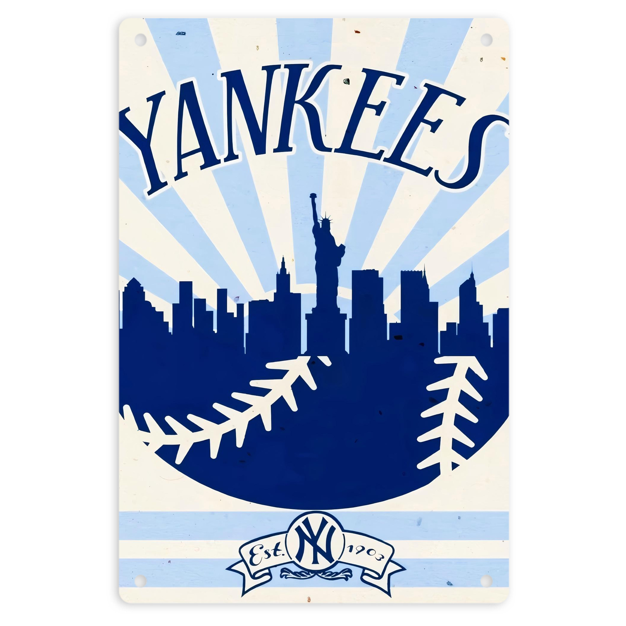 New York Yankees 143 8x12inch Vertical Aluminum Sign - Durable Fade-Resistant Indoor/Outdoor Safety & Information Plaque For Office, Hotel, Restaurant, Bar, Public Spaces