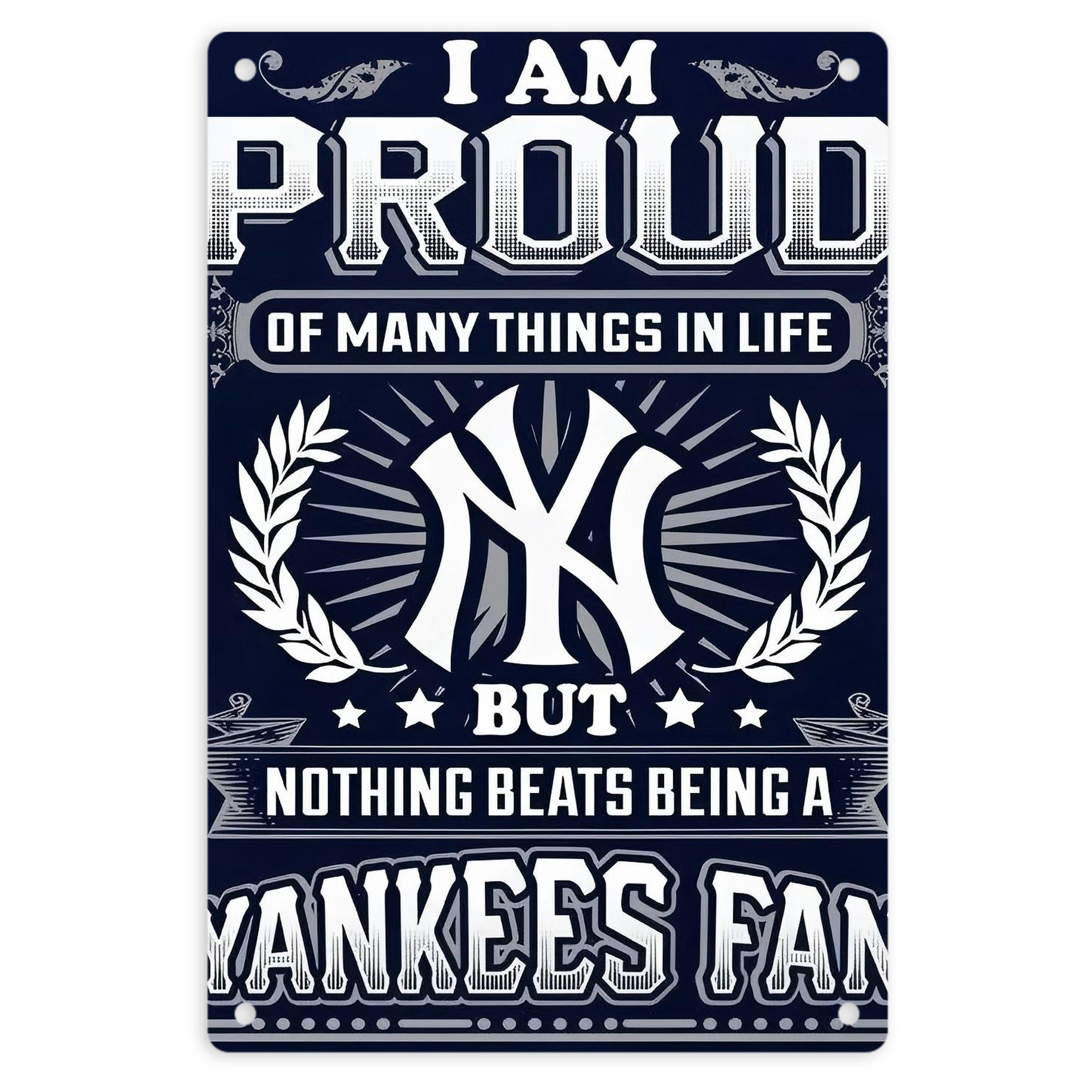New York Yankees 301 8x12inch Vertical Aluminum Sign - Durable Fade-Resistant Indoor/Outdoor Safety & Information Plaque For Office, Hotel, Restaurant, Bar, Public Spaces