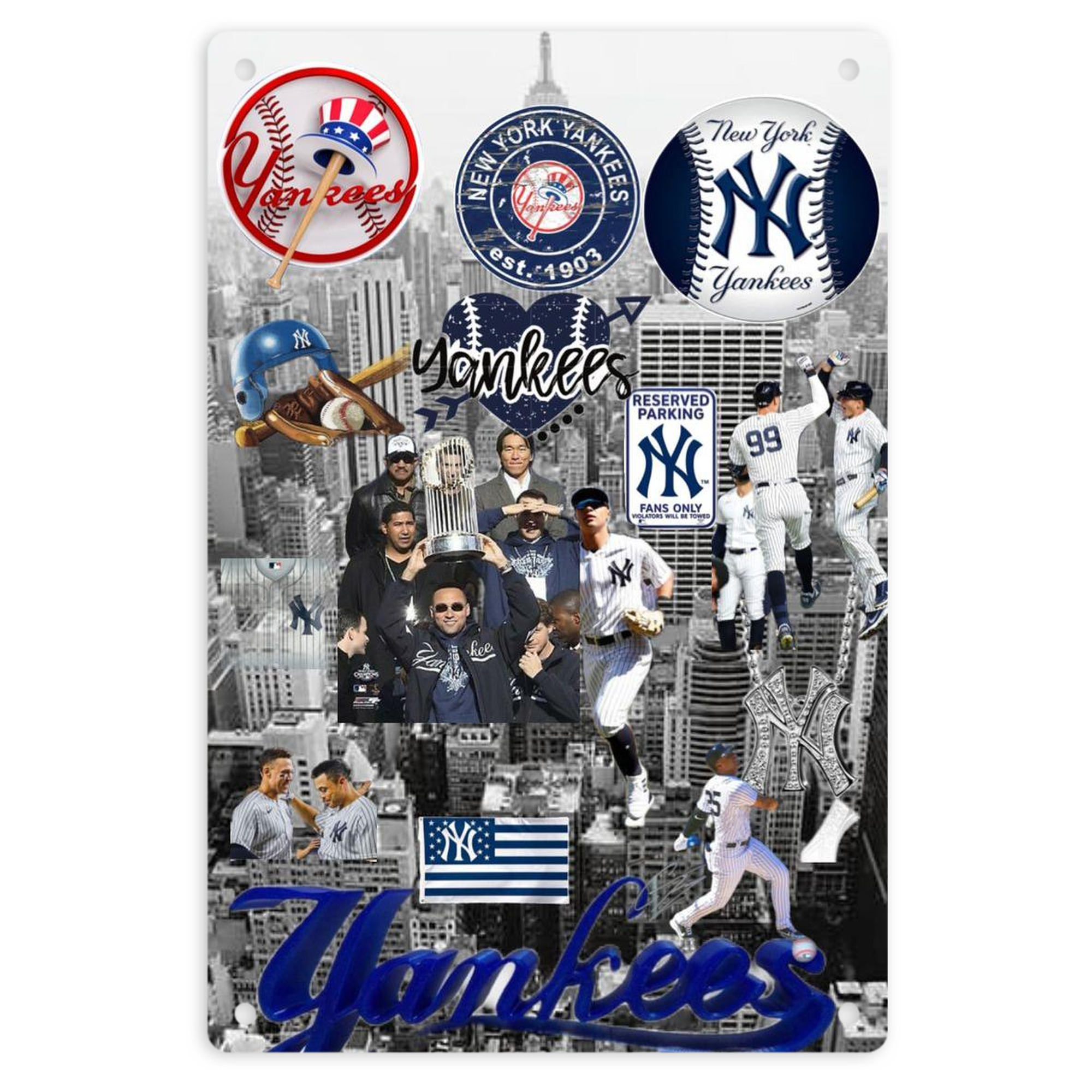 New York Yankees 199 8x12inch Vertical Aluminum Sign - Durable Fade-Resistant Indoor/Outdoor Safety & Information Plaque For Office, Hotel, Restaurant, Bar, Public Spaces