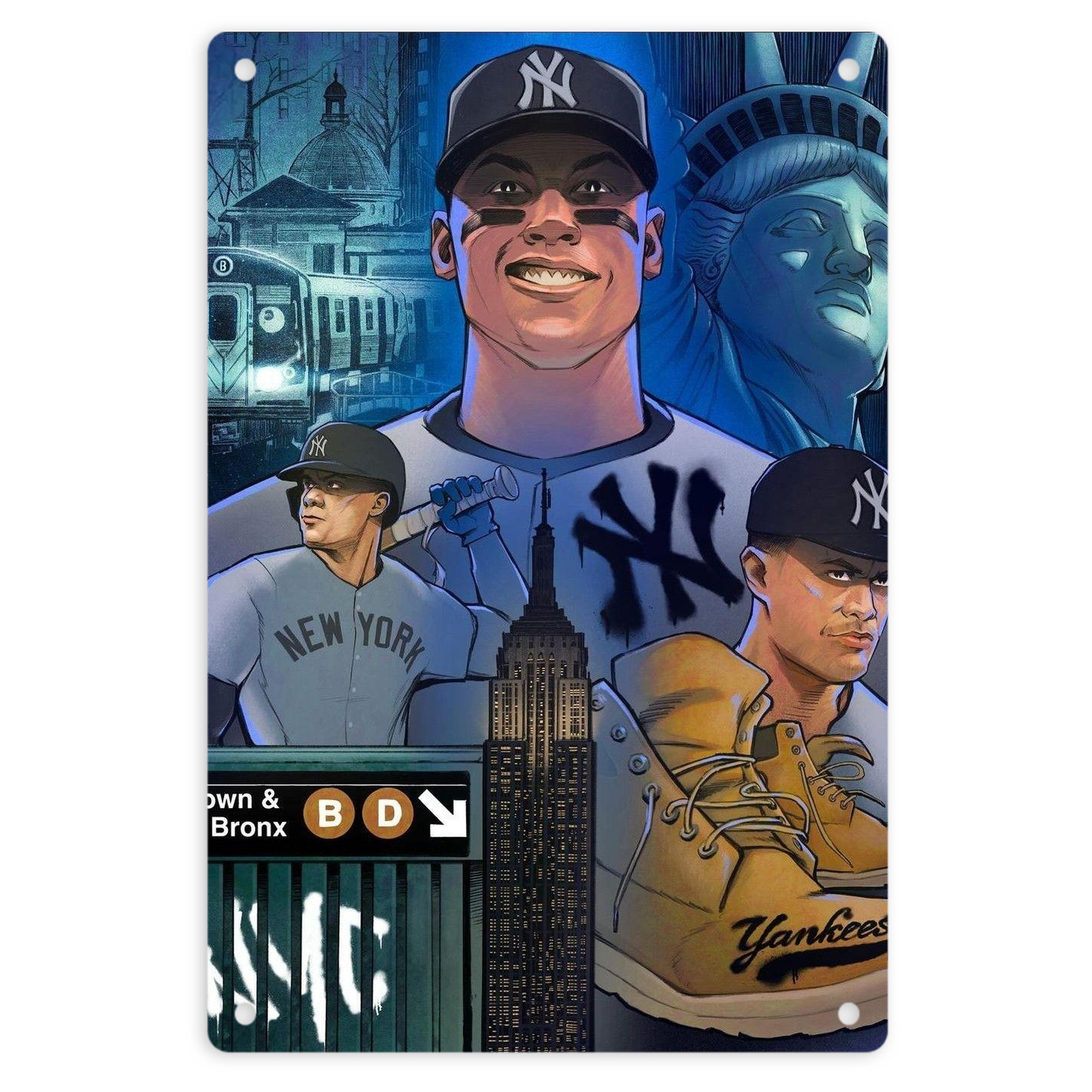 New York Yankees 298 8x12inch Vertical Aluminum Sign - Durable Fade-Resistant Indoor/Outdoor Safety & Information Plaque For Office, Hotel, Restaurant, Bar, Public Spaces