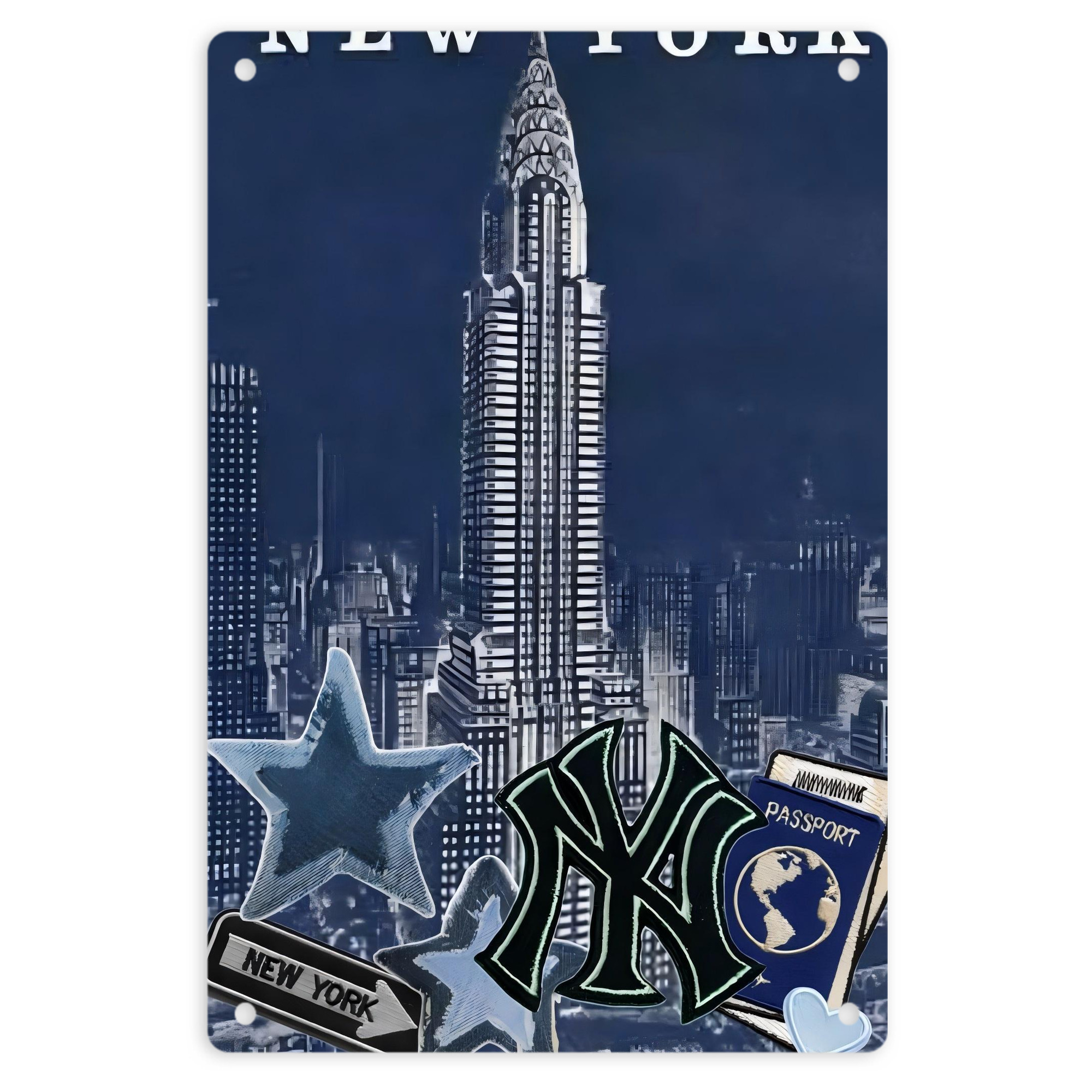 New York Yankees 331 8x12inch Vertical Aluminum Sign - Durable Fade-Resistant Indoor/Outdoor Safety & Information Plaque For Office, Hotel, Restaurant, Bar, Public Spaces