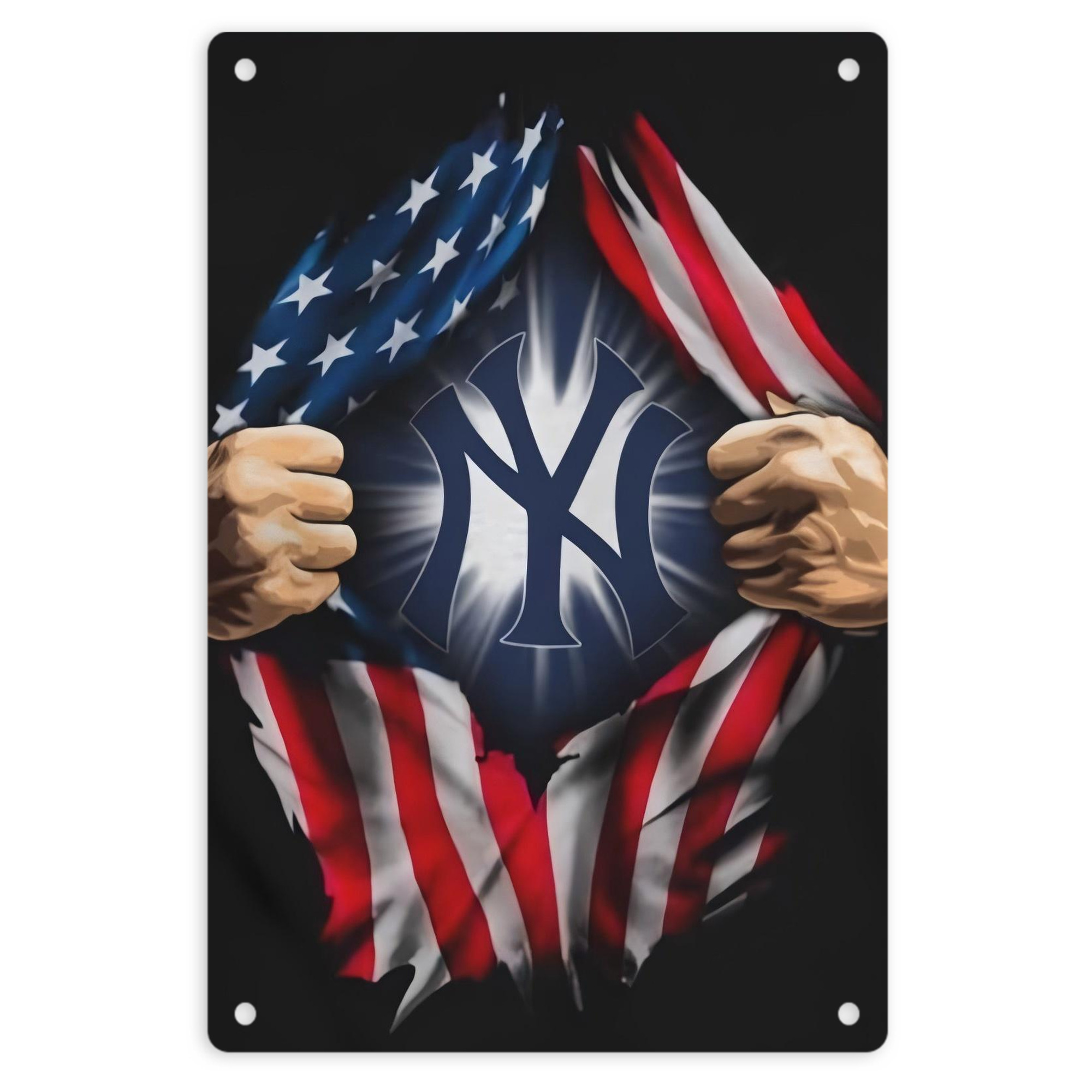 New York Yankees US Flag Yankees Inside Me 8x12inch Vertical Aluminum Sign - Durable Fade-Resistant Indoor/Outdoor Safety & Information Plaque For Office, Hotel, Restaurant, Bar, Public Spaces
