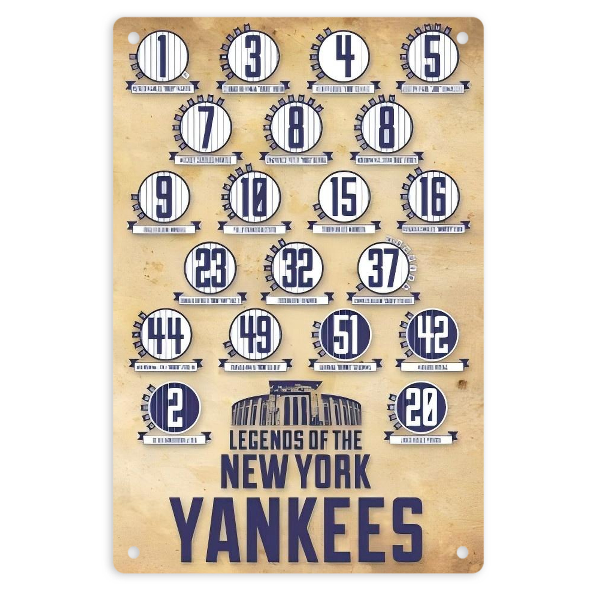 New York Yankees 339 8x12inch Vertical Aluminum Sign - Durable Fade-Resistant Indoor/Outdoor Safety & Information Plaque For Office, Hotel, Restaurant, Bar, Public Spaces